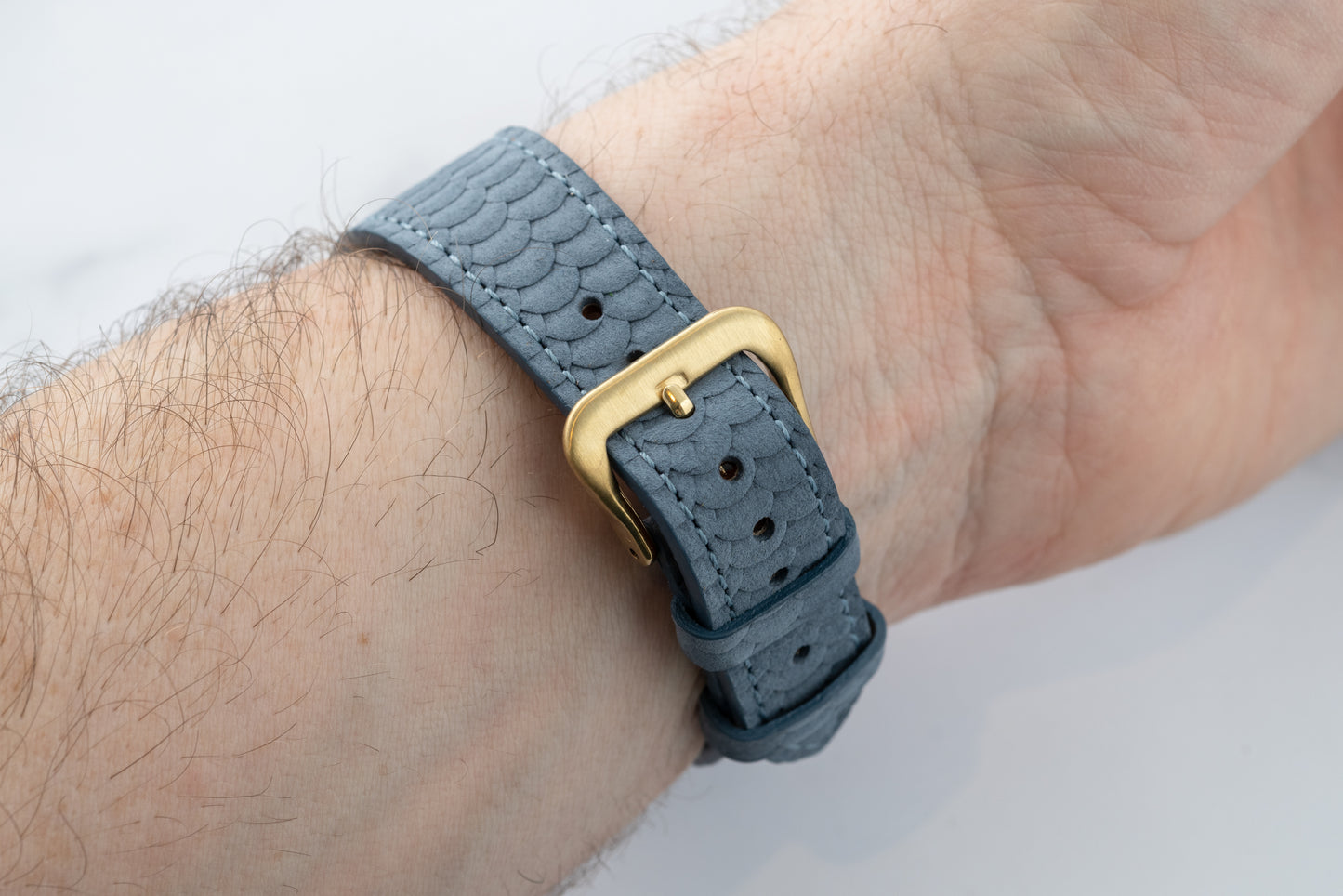 Tessarium Blue Scaled Nubuck Strap