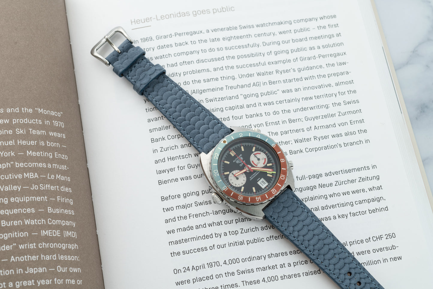 Tessarium Blue Scaled Nubuck Strap