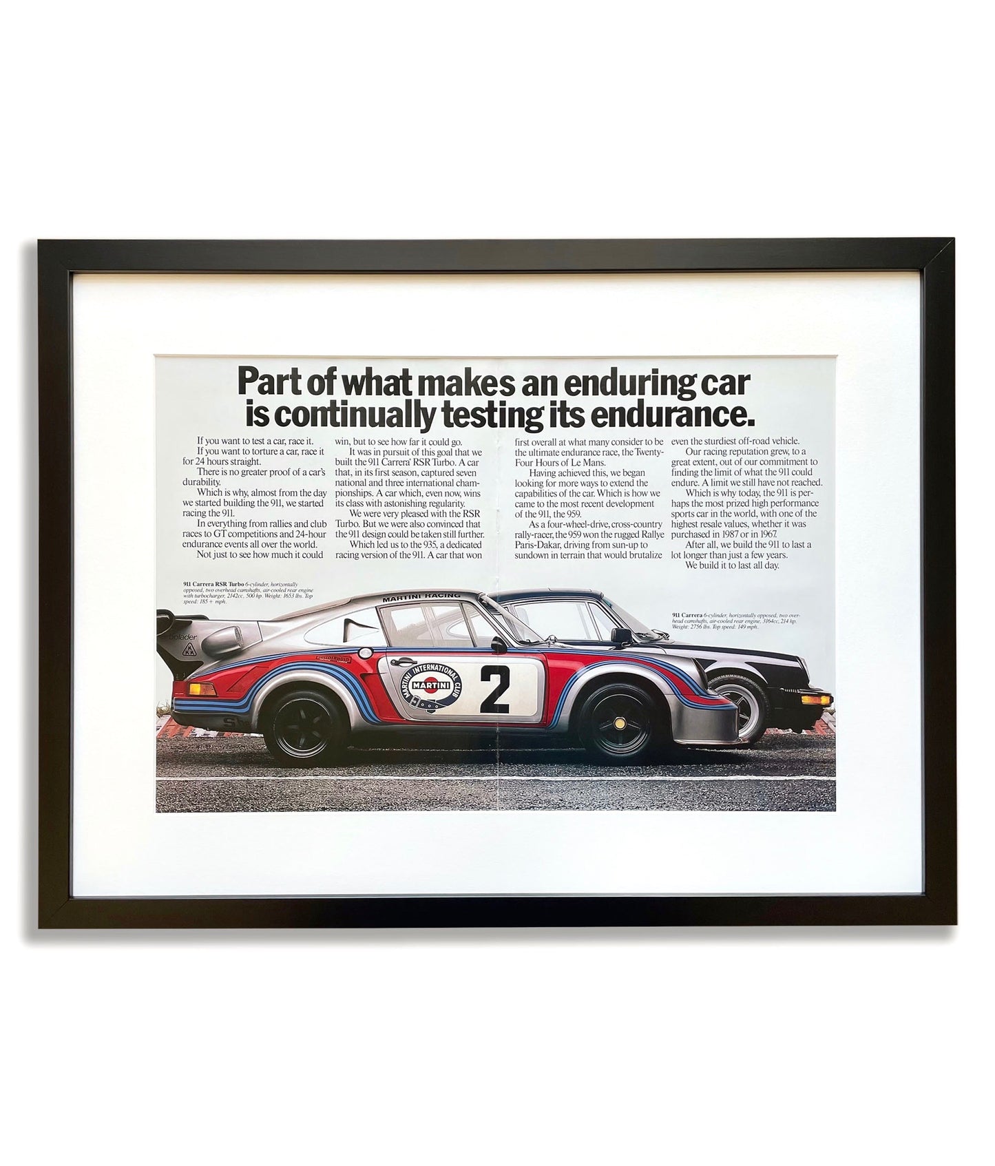 Porsche Carrera RSR Turbo Martini Racing & 911 Carrera 'Testing Its Endurance'