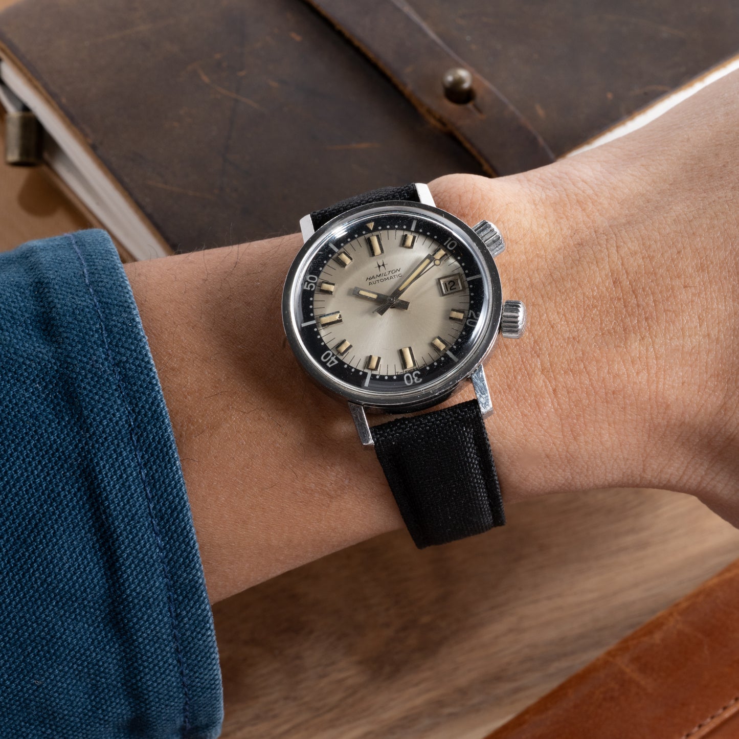 StrapHabit x Analog:Shift Black Deployant Sailcloth Quick-Release Strap