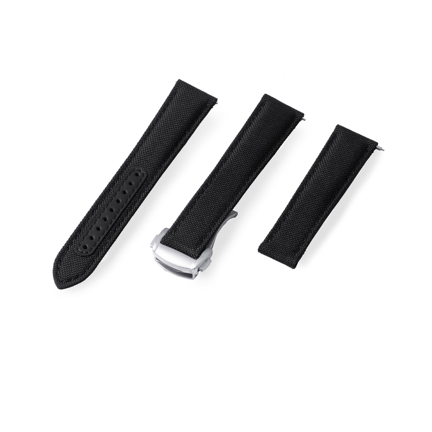 StrapHabit x Analog:Shift Black Deployant Sailcloth Quick-Release Strap