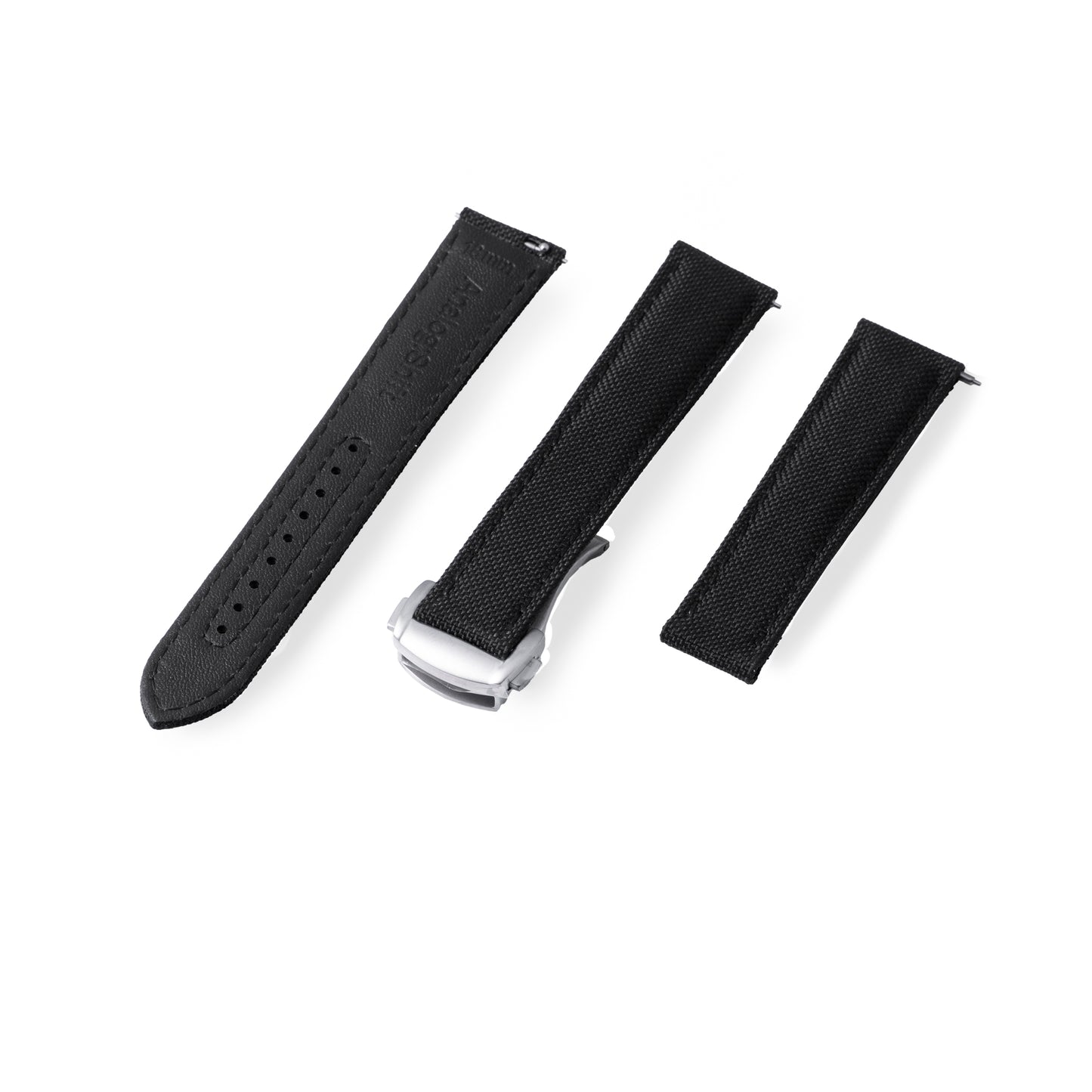 StrapHabit x Analog:Shift Black Deployant Sailcloth Quick-Release Strap