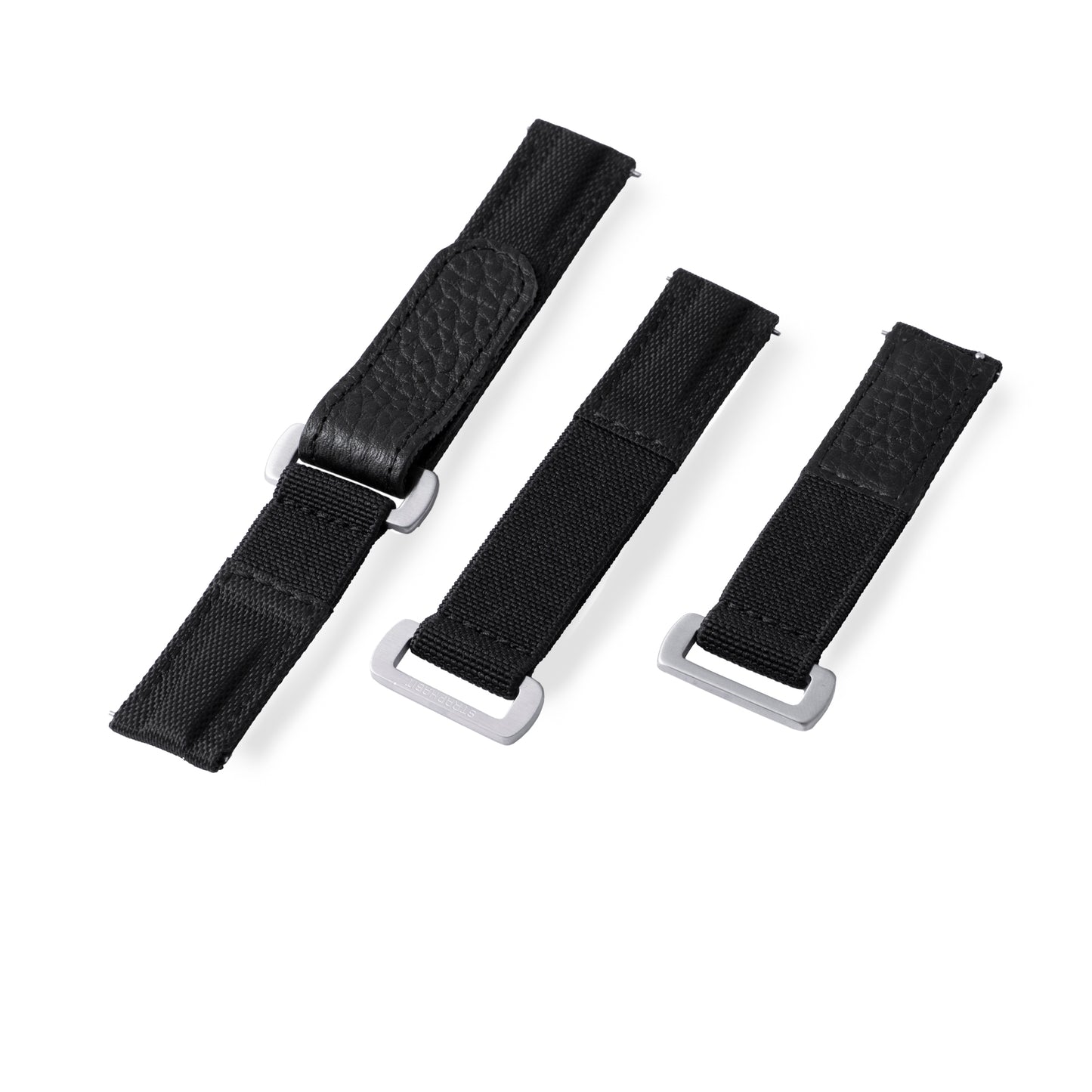 StrapHabit x Analog:Shift Black Hook-and-Loop Elastic Quick-Release Watch Strap