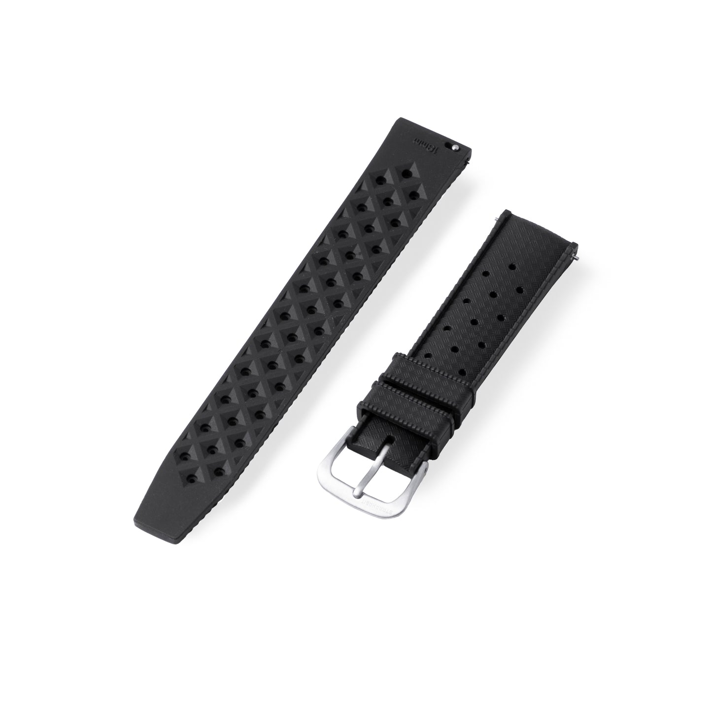 StrapHabit x Analog:Shift Black Tropical Retro-Style FKM Rubber Quick-Release Strap