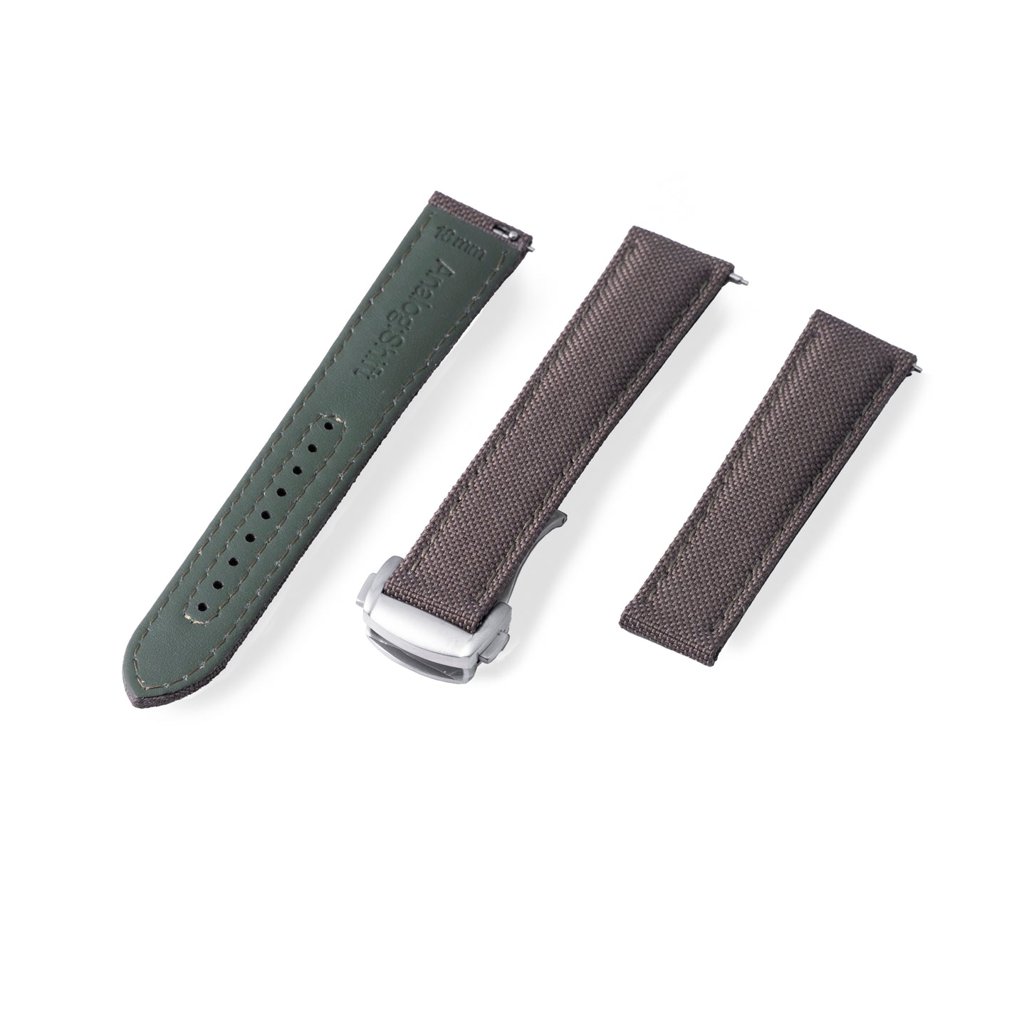 StrapHabit x Analog:Shift Green/Khaki Deployant Sailcloth Quick-Release Strap