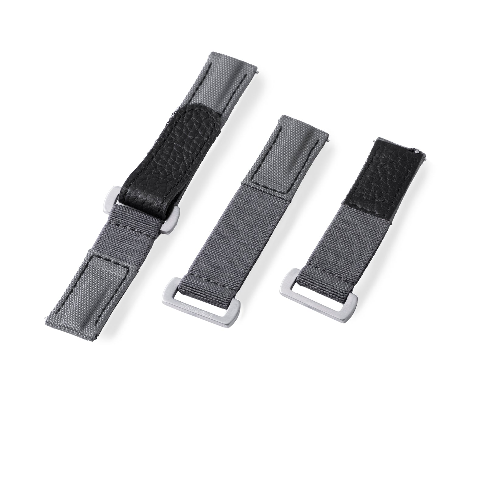 StrapHabit x Analog:Shift Grey Hook-and-Loop Elastic Quick-Release Watch Strap