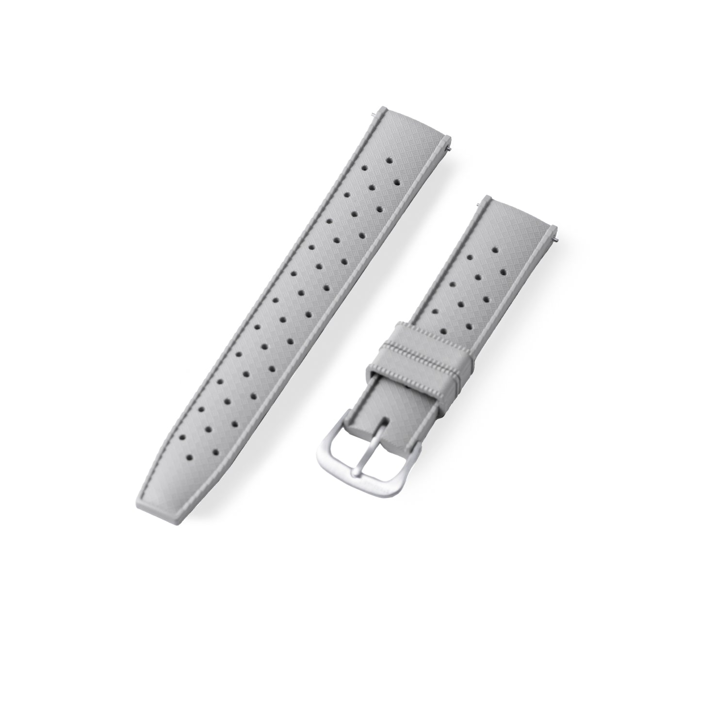 StrapHabit x Analog:Shift Grey Tropical Retro-Style FKM Rubber Quick-Release Strap