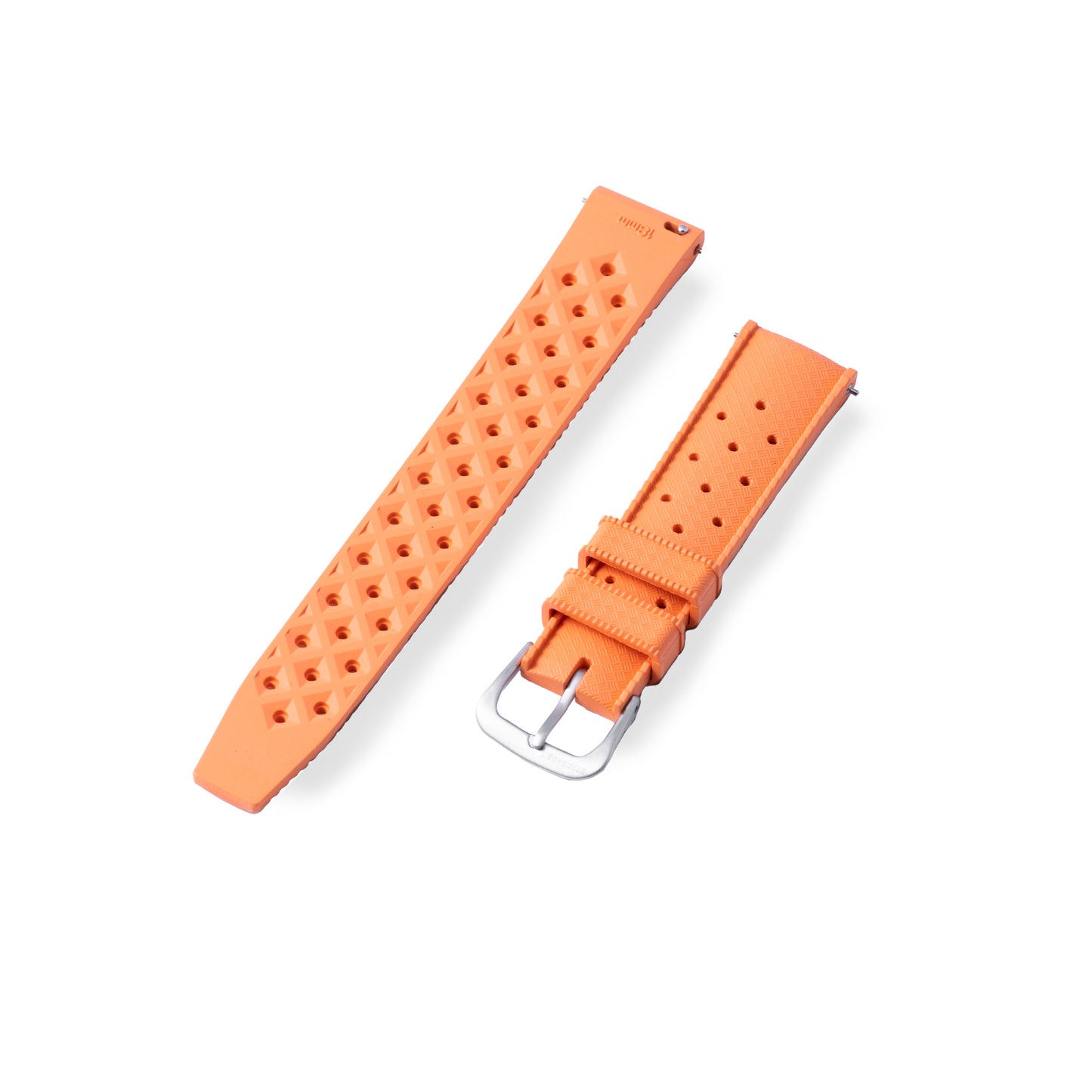 StrapHabit x Analog:Shift Orange Tropical Retro-Style FKM Rubber Quick-Release Strap