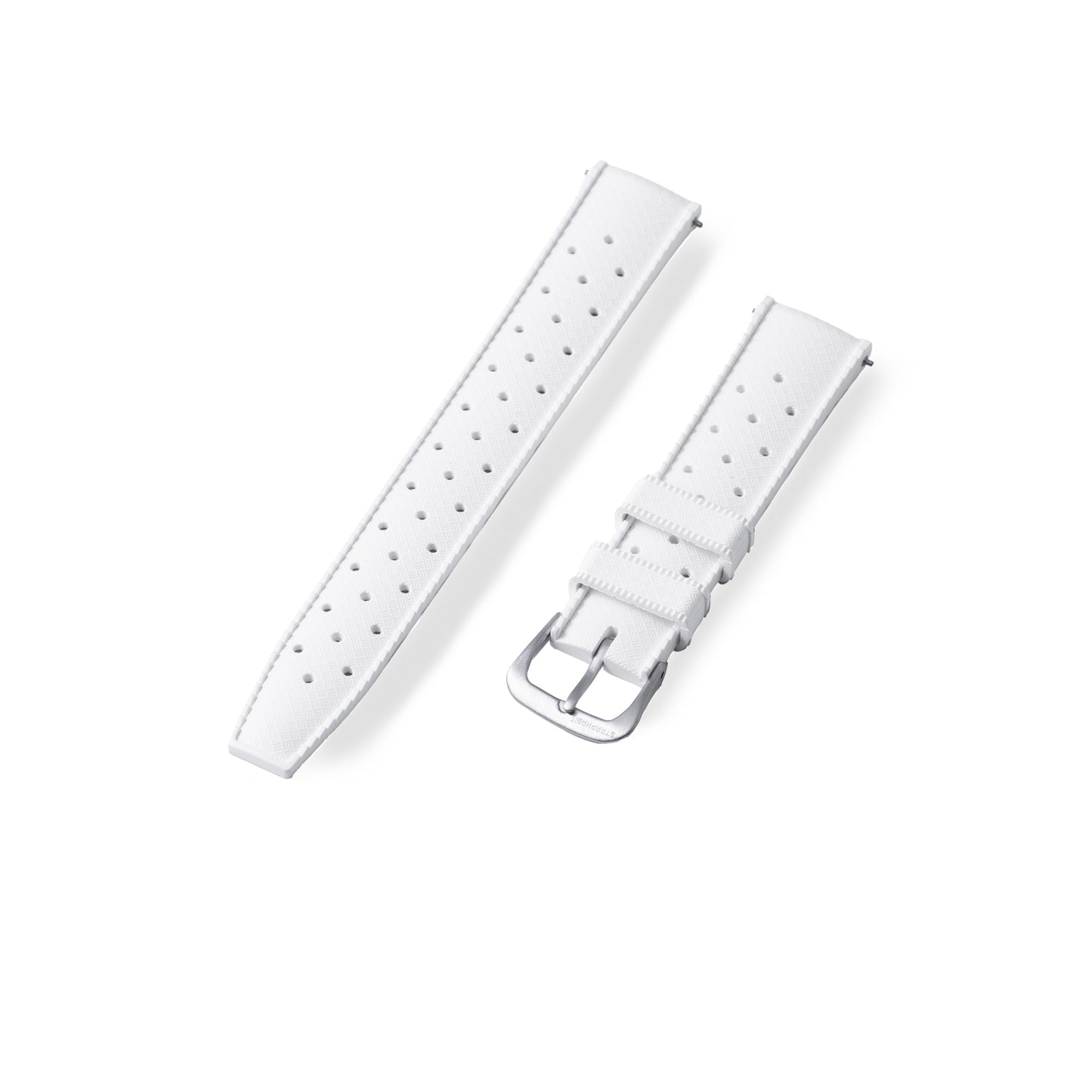 StrapHabit x Analog:Shift White Tropical Retro-Style FKM Rubber Quick-Release Strap