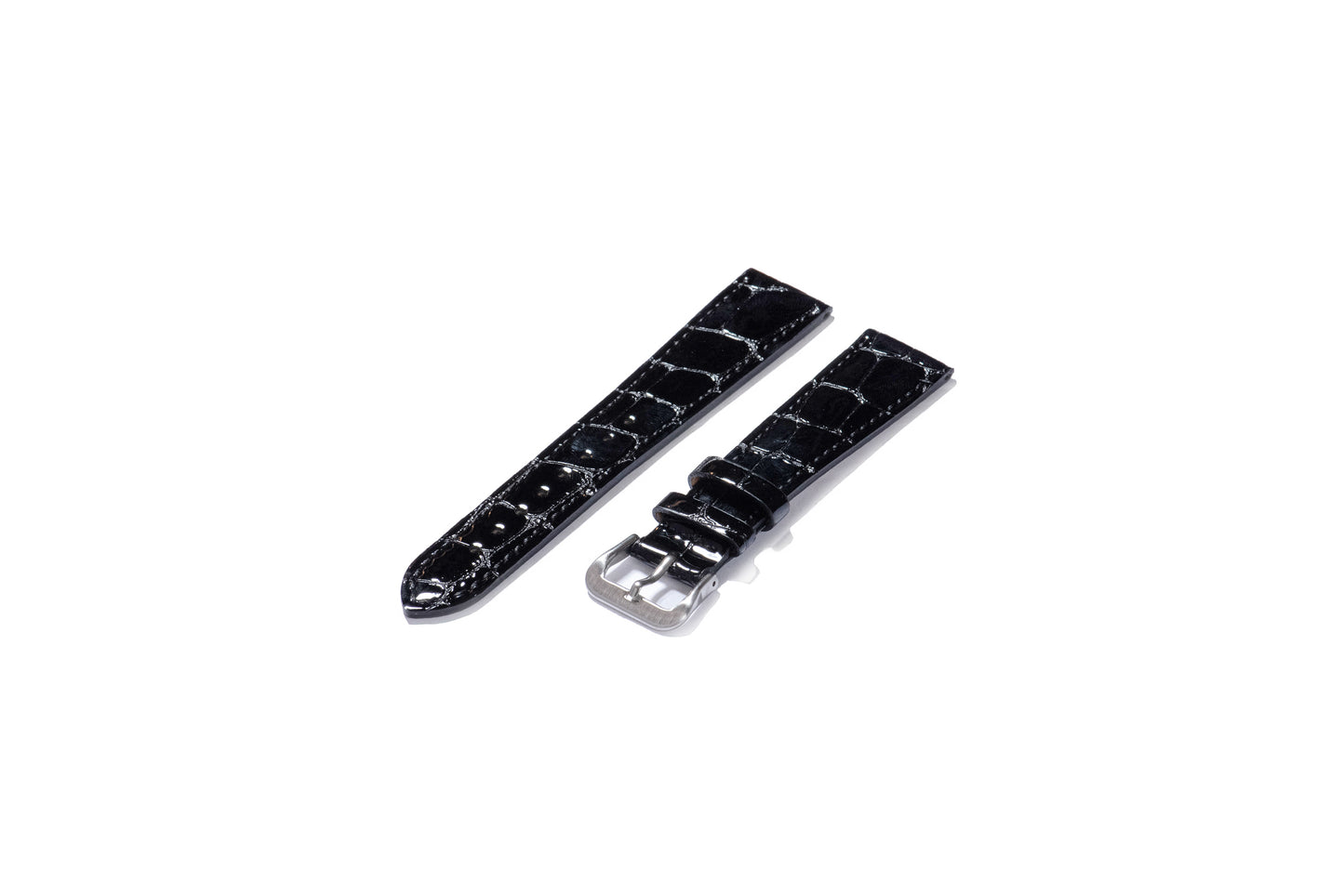 Taylor Black Gloss Alligator-Pattern Strap