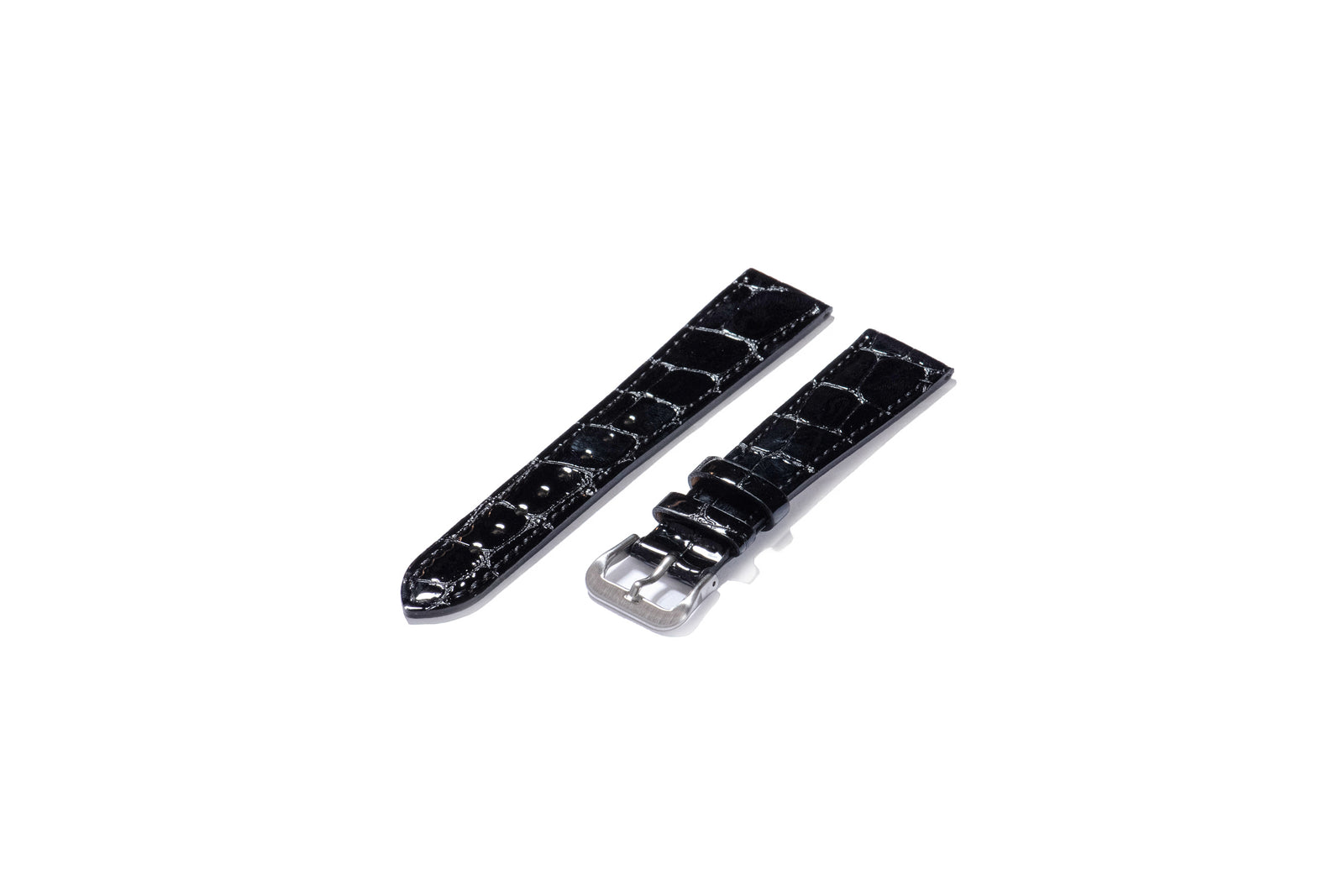 Taylor Black Gloss Alligator-Pattern Strap