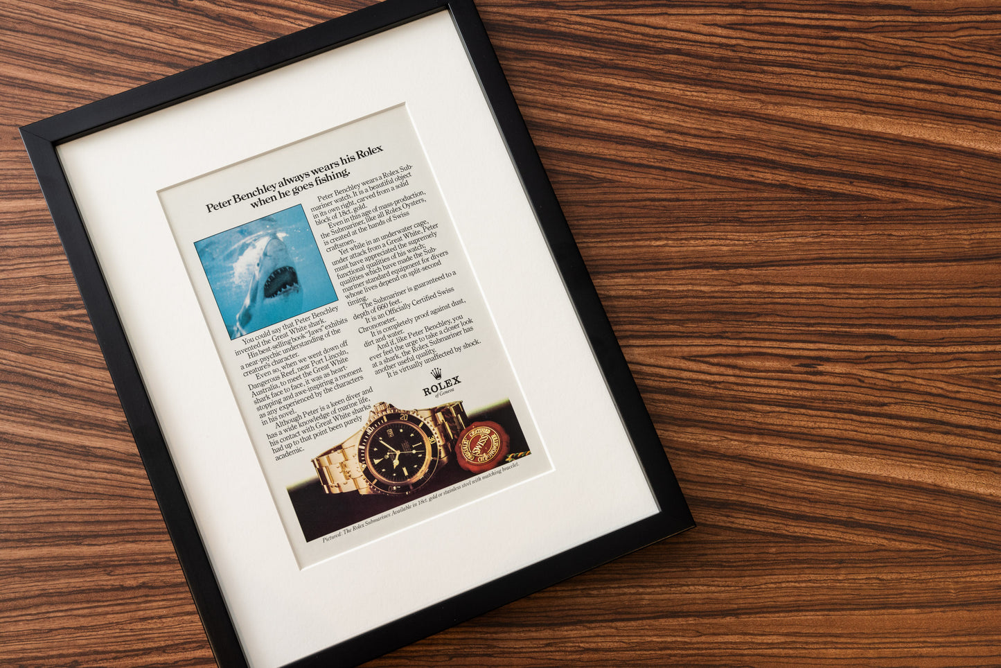 Rolex Gold Submariner 'Peter Benchley Always Wears His Rolex'