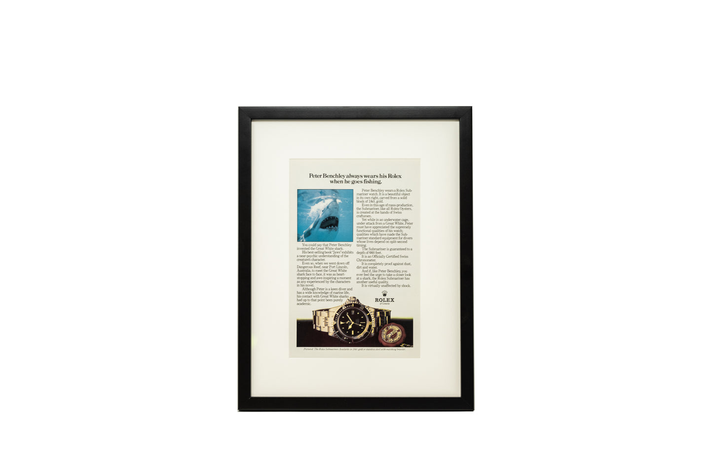 Rolex Gold Submariner 'Peter Benchley Always Wears His Rolex'