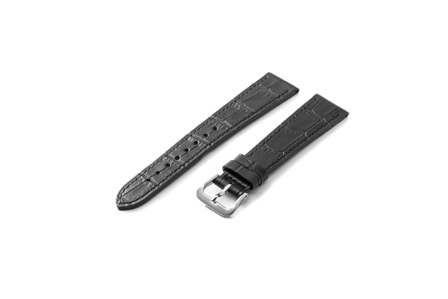 Black Widow Alligator-Pattern Strap