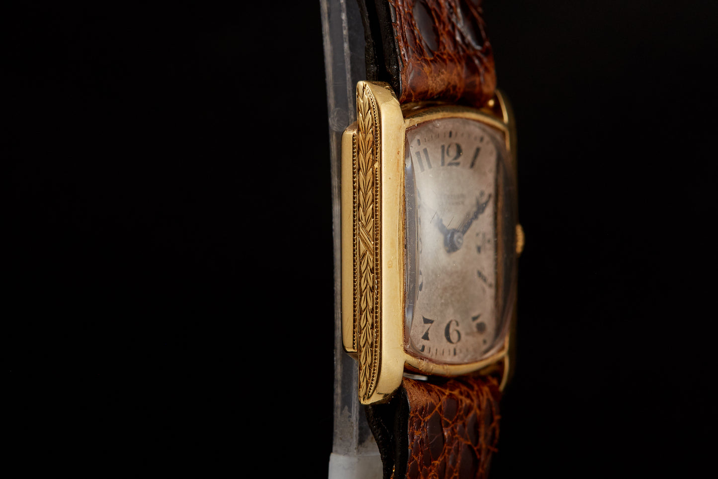 A.L. Emeraude Gent's Yellow Gold Tank Watch