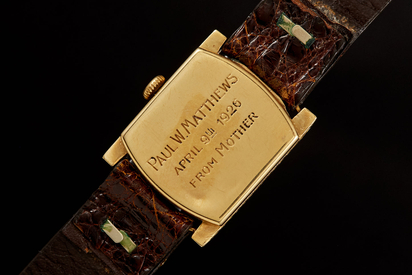 A.L. Emeraude Gent's Yellow Gold Tank Watch