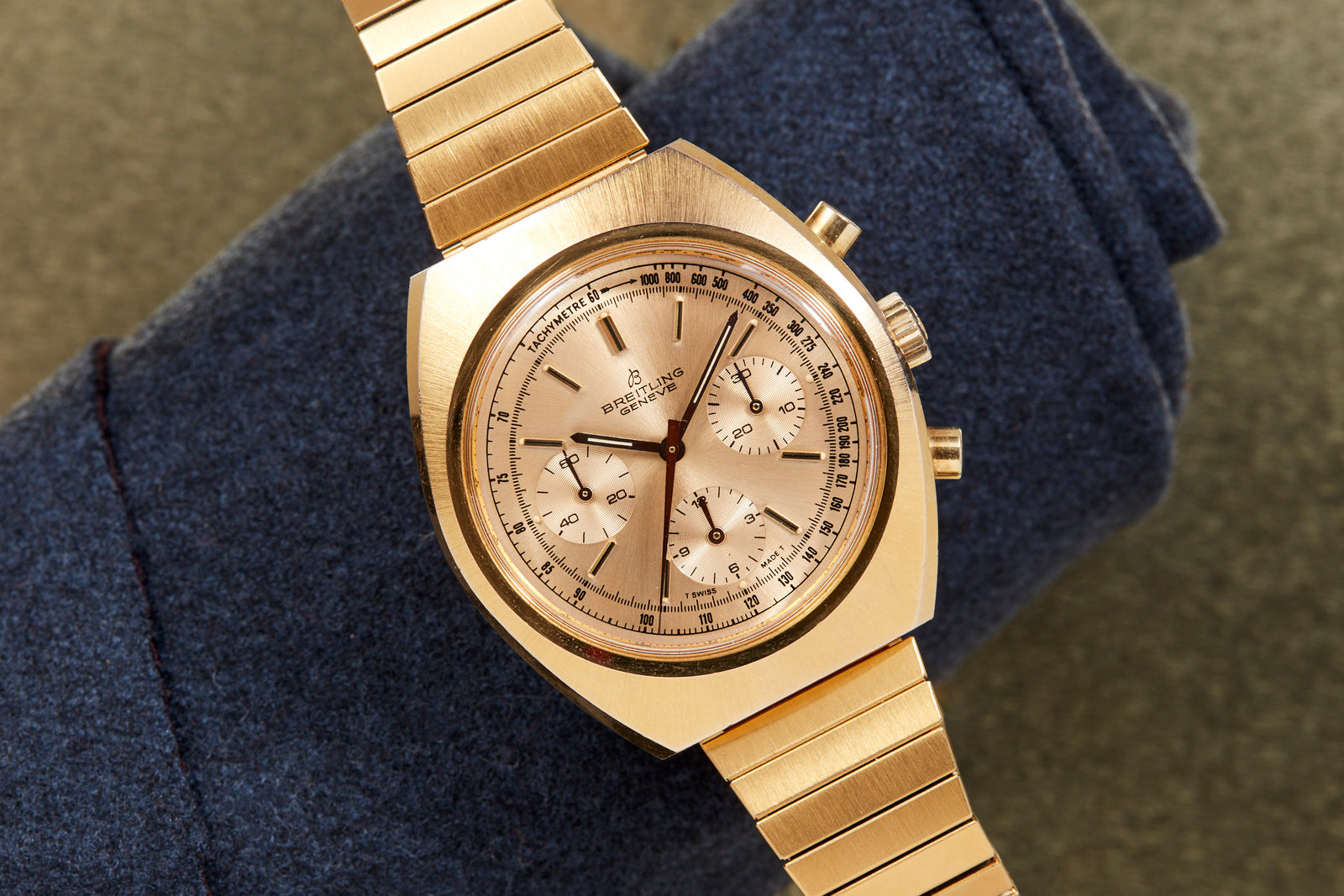 Breilting Triple Register Gold Plate 1451 Chronograph