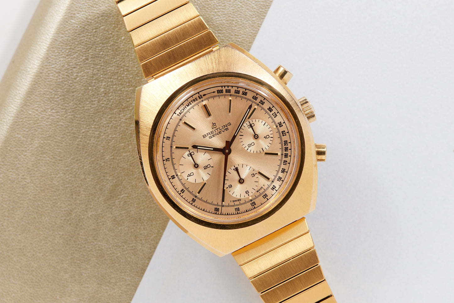 Breilting Triple Register Gold Plate 1451 Chronograph
