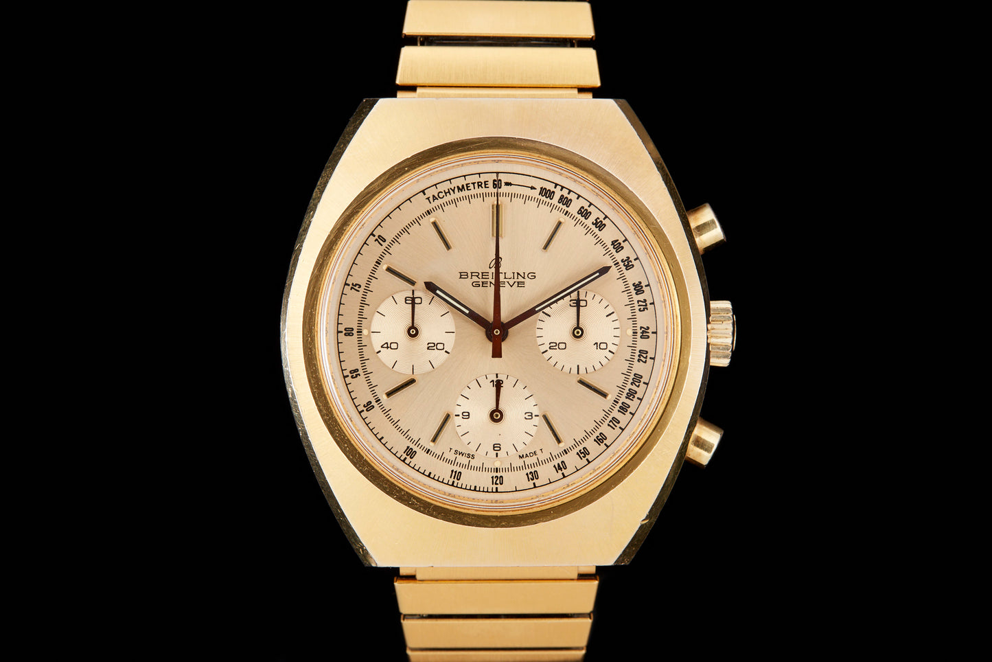 Breilting Triple Register Gold Plate 1451 Chronograph
