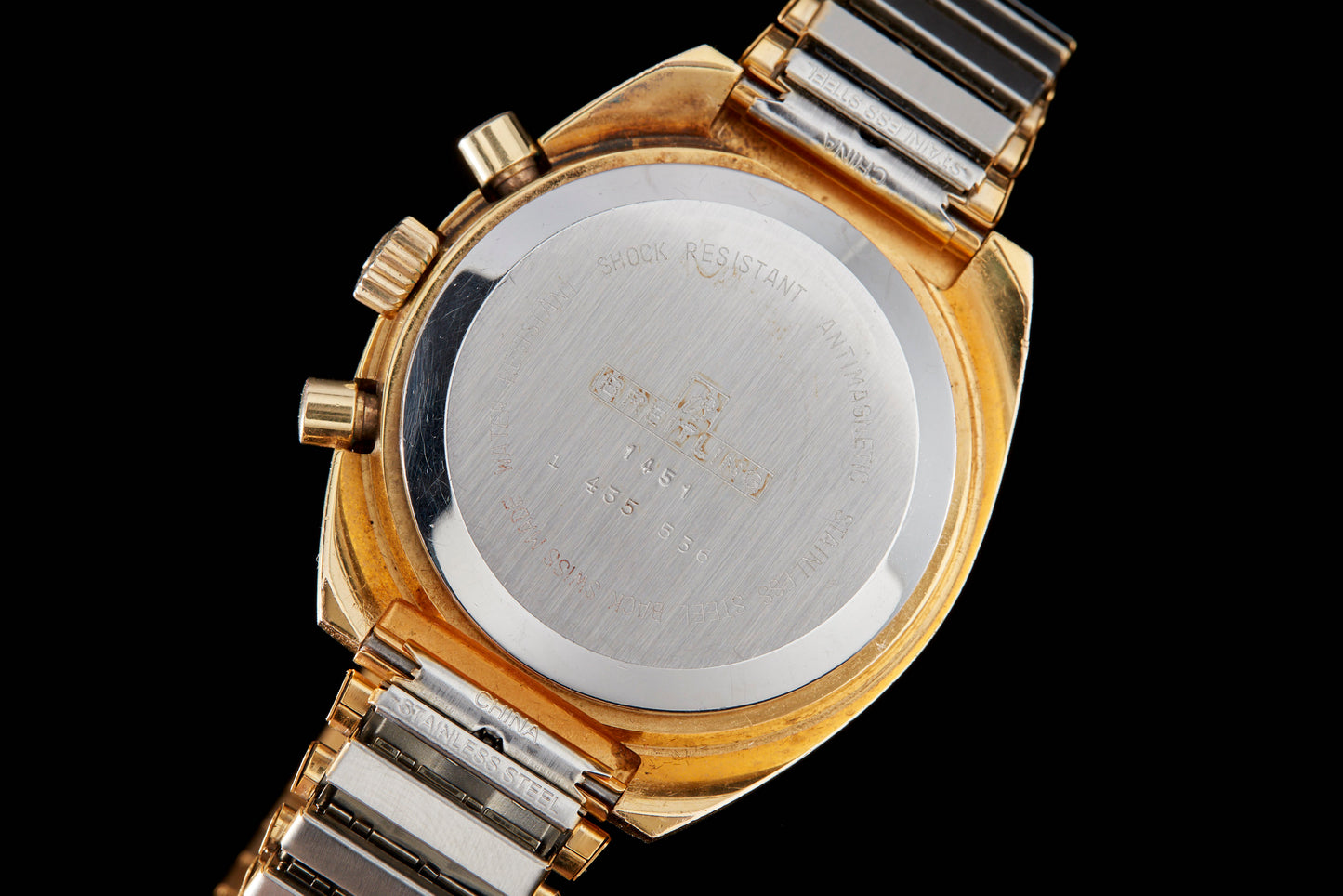 Breilting Triple Register Gold Plate 1451 Chronograph