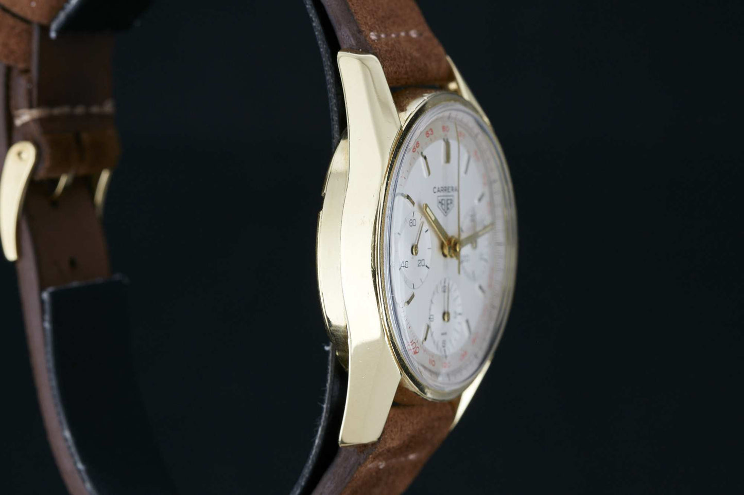 Heuer Carrera 2456T 18k Yellow Gold