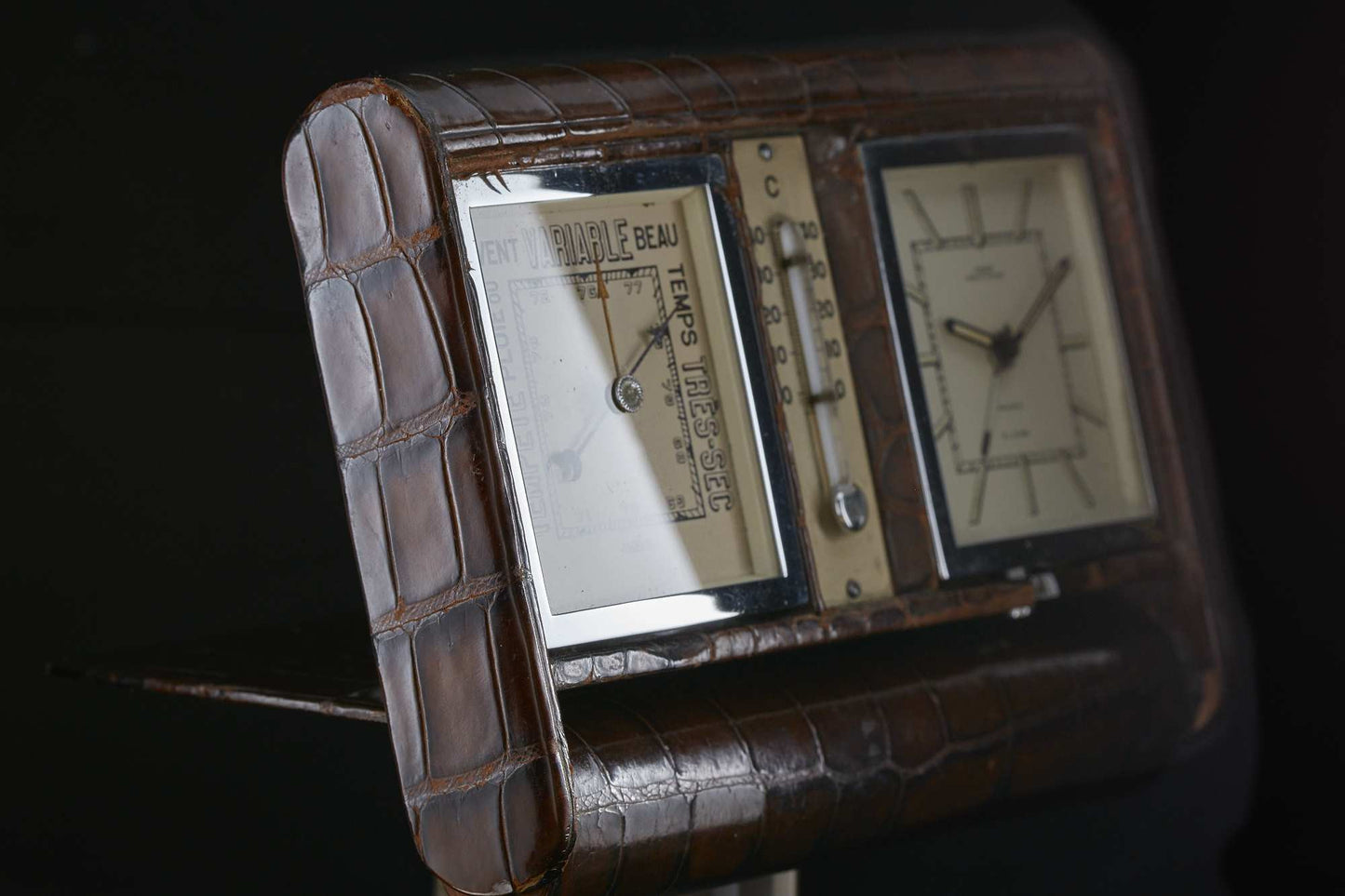 Jaeger Travel Alarm Clock Weather Station signed by Hermès