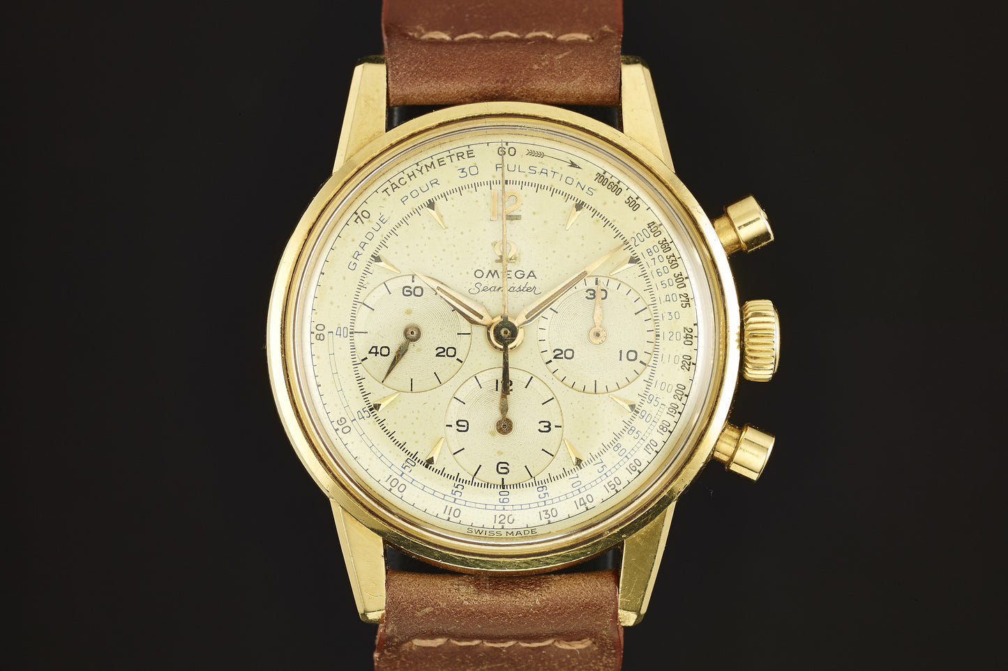 Omega Seamaster Chronograph Calibre .321 Solid Gold Pulsations Dial