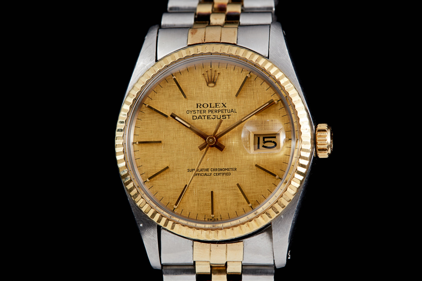 Rolex Datejust Two Tone Linen Quick Set