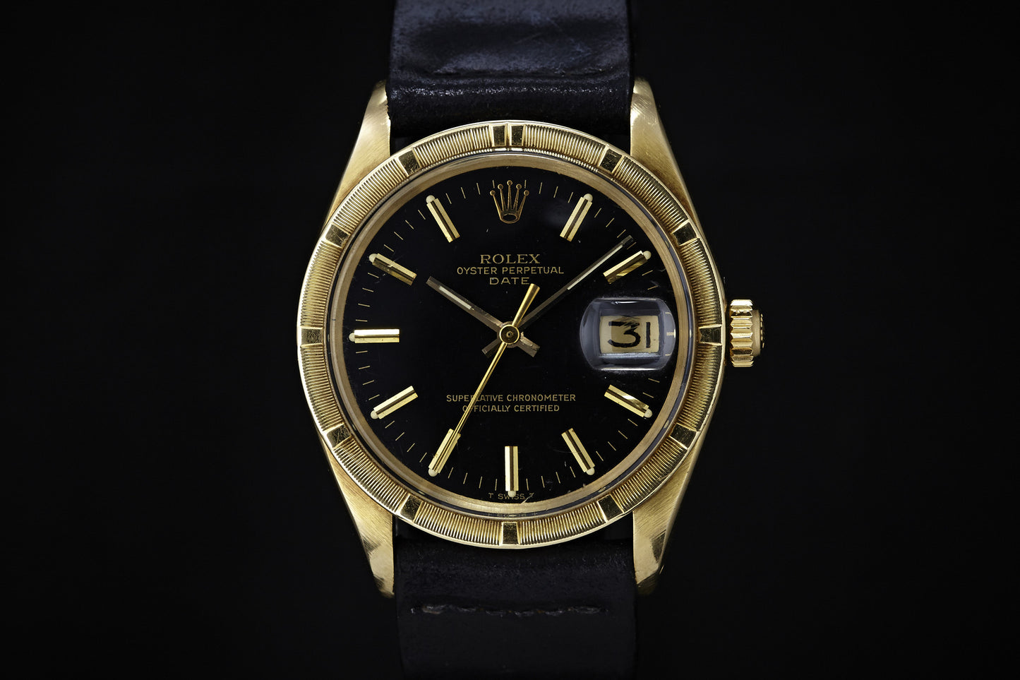 Rolex Oyster Perpetual Date 14K Black Dial - 1970