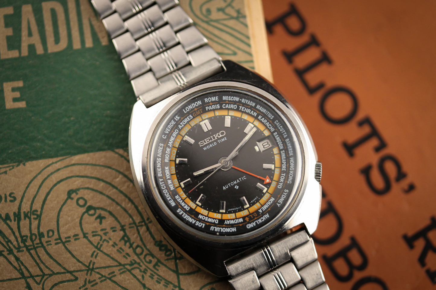 Seiko 6117-6400 World Time - Black/Yellow Dial 1974