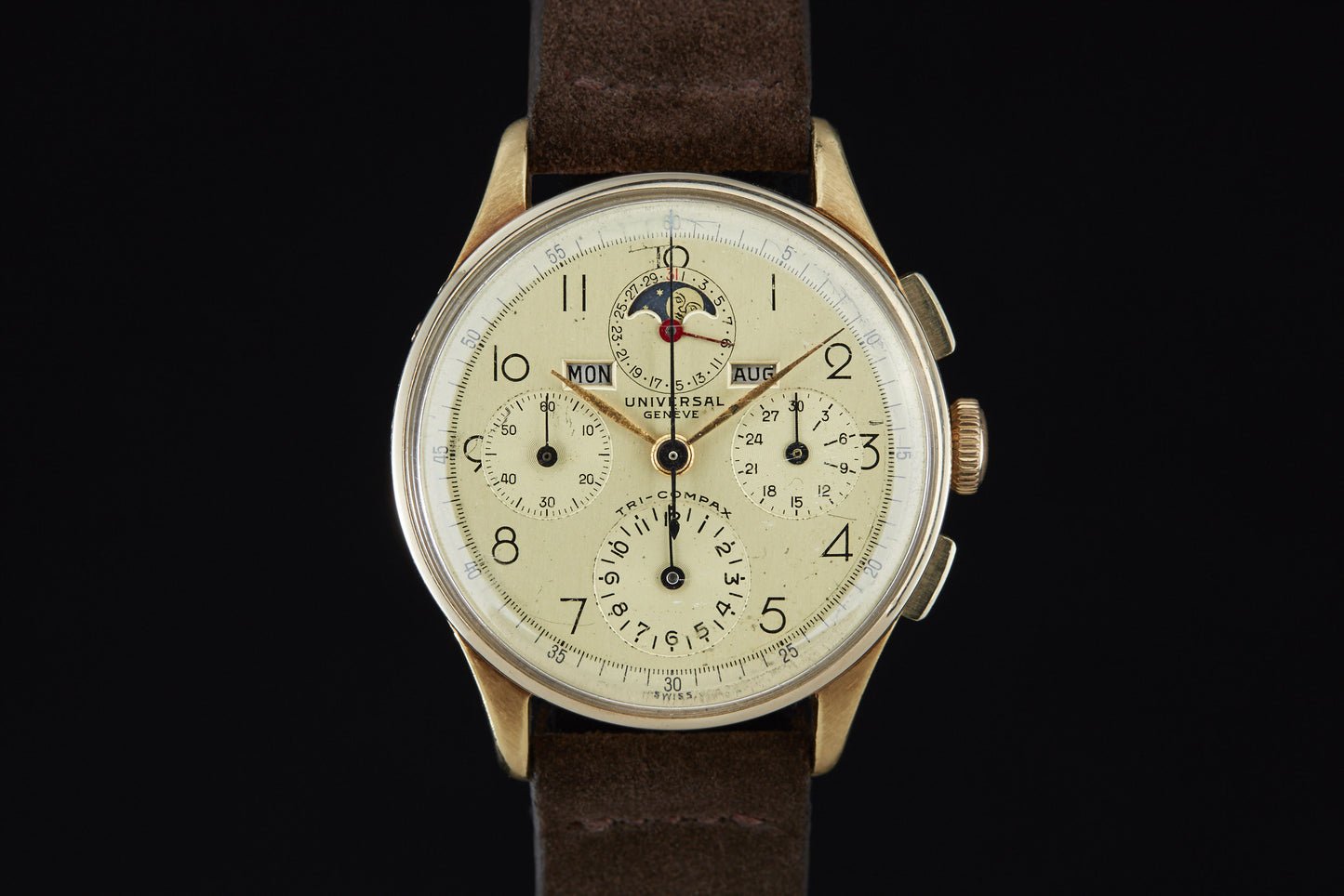 Universal Geneve Tri-Compax Solid Yellow Gold