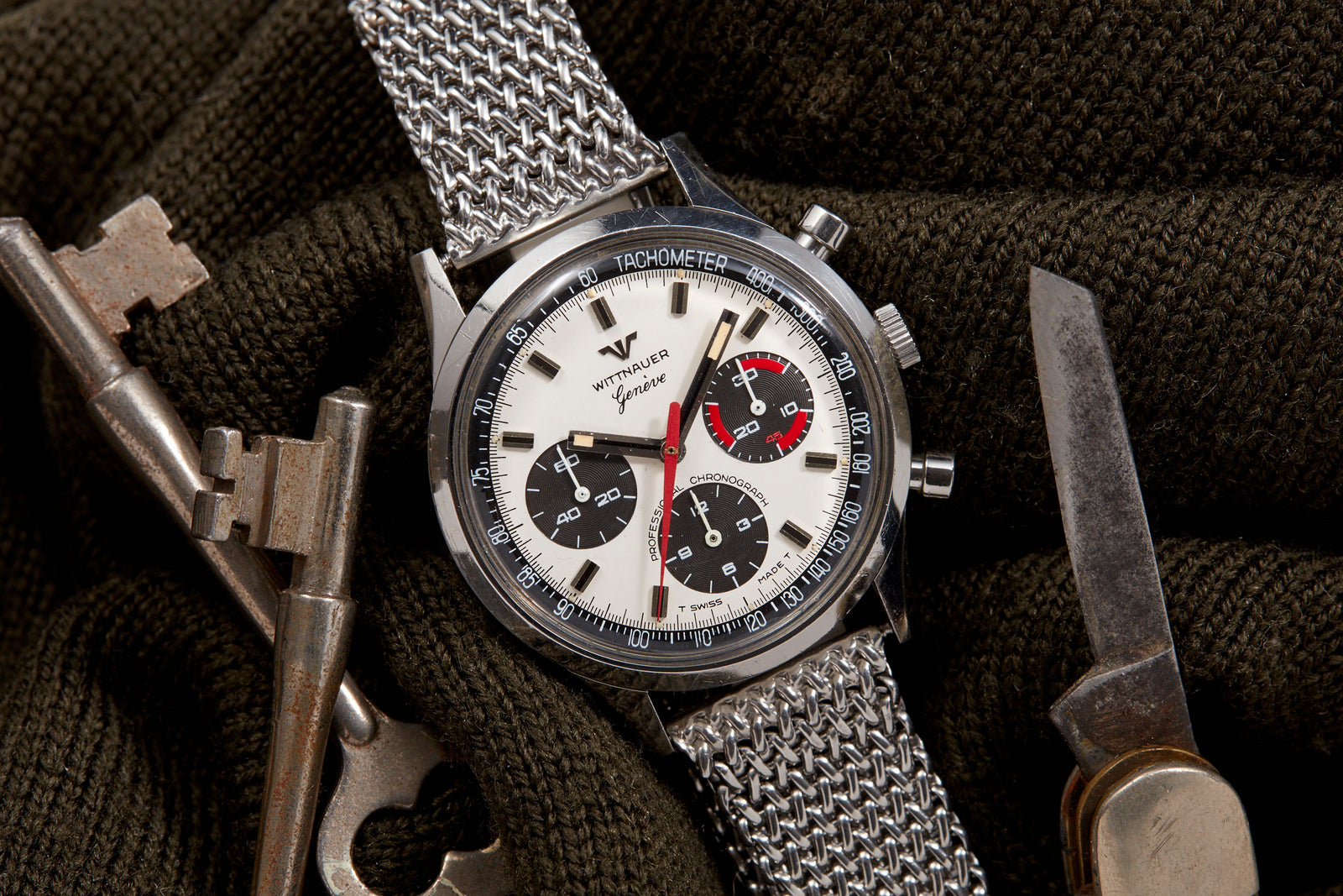 Wittnauer 242T Panda Exotic Dial Chronograph