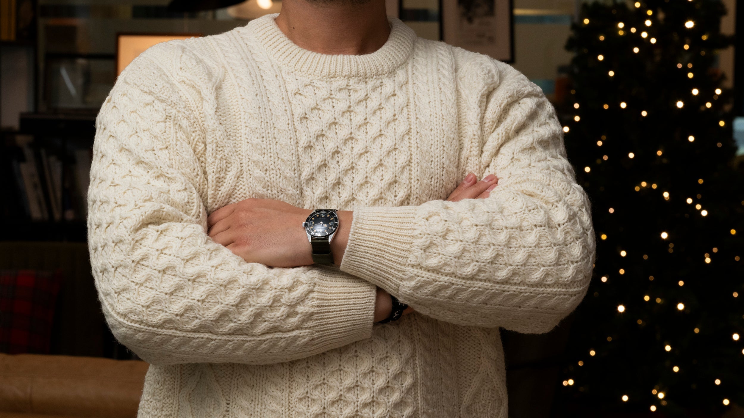 2018aw AURALEE ARAN KNIT ECRU アランニット The Gregor Aran Cashmere Sweater | Scottish Luxury Knitwear by