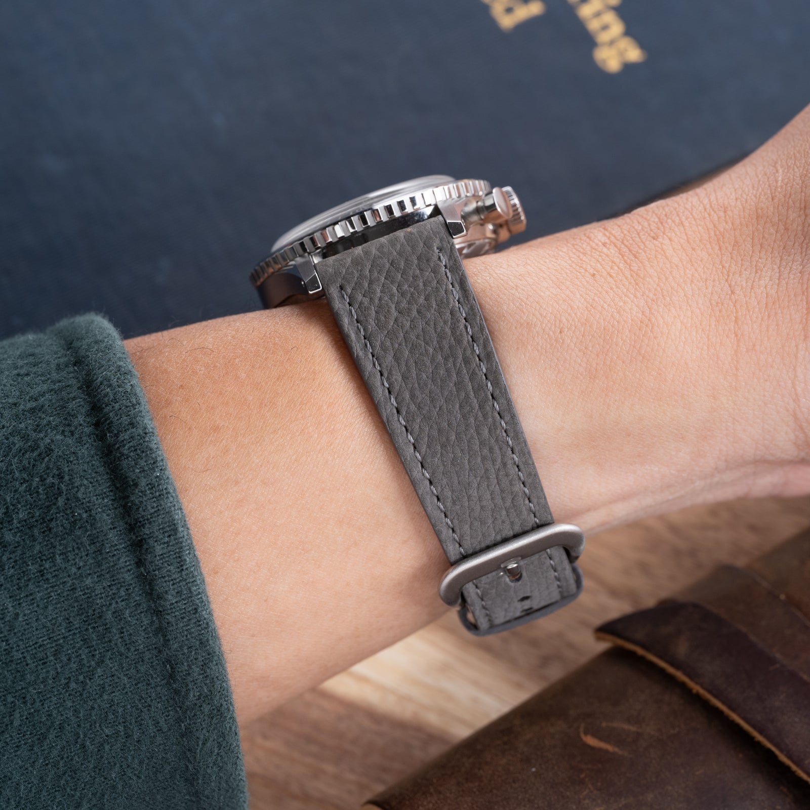 Vantage Grey Matte Calf Leather Strap
