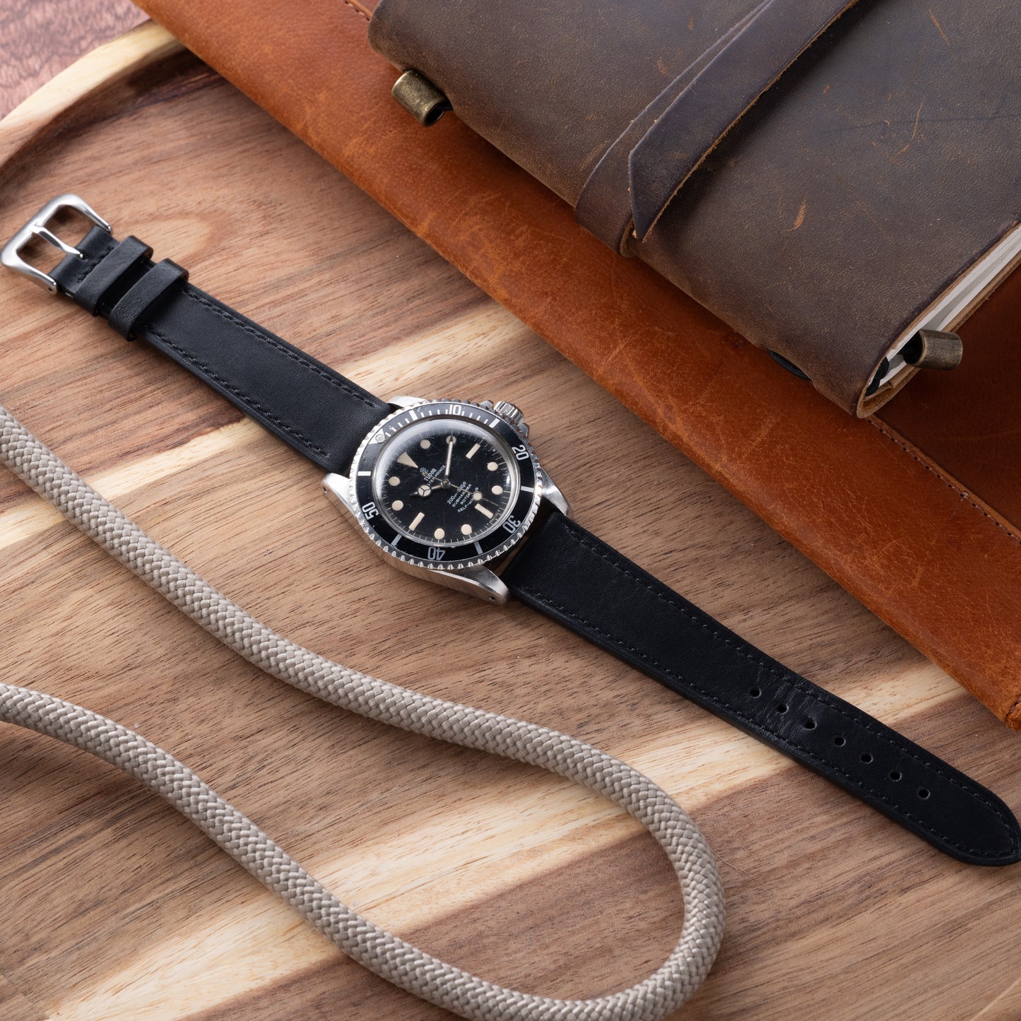 Stuttgart Black Gloss Calf Leather Strap