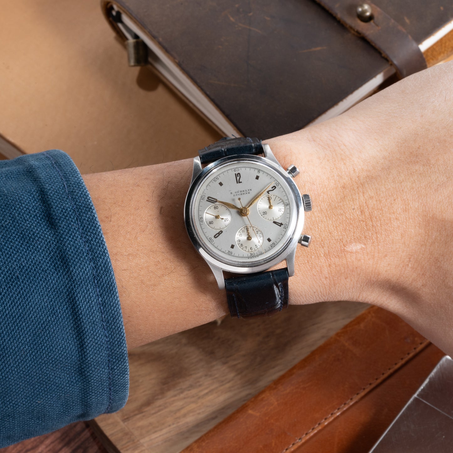 Dawn Blue Executive Leather Strap