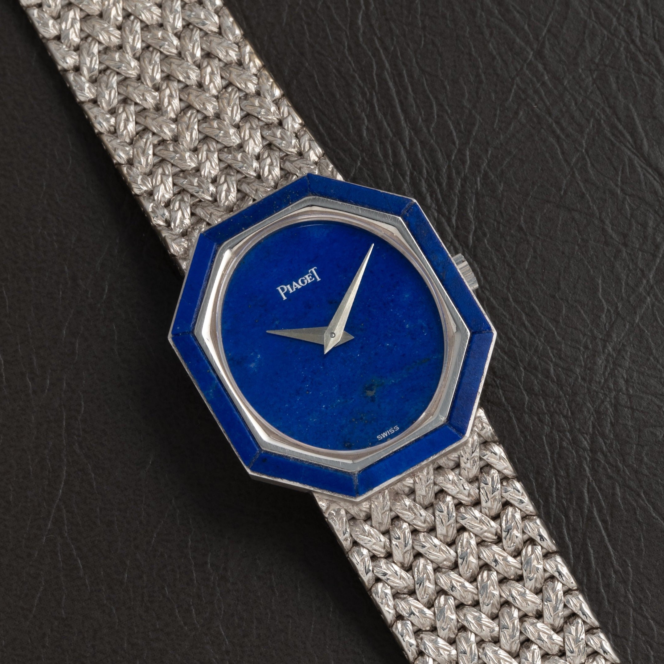 blue and white gold and white dress Piaget 'Lapis Lazuli' White Gold Dress Watch – Analog:Shift