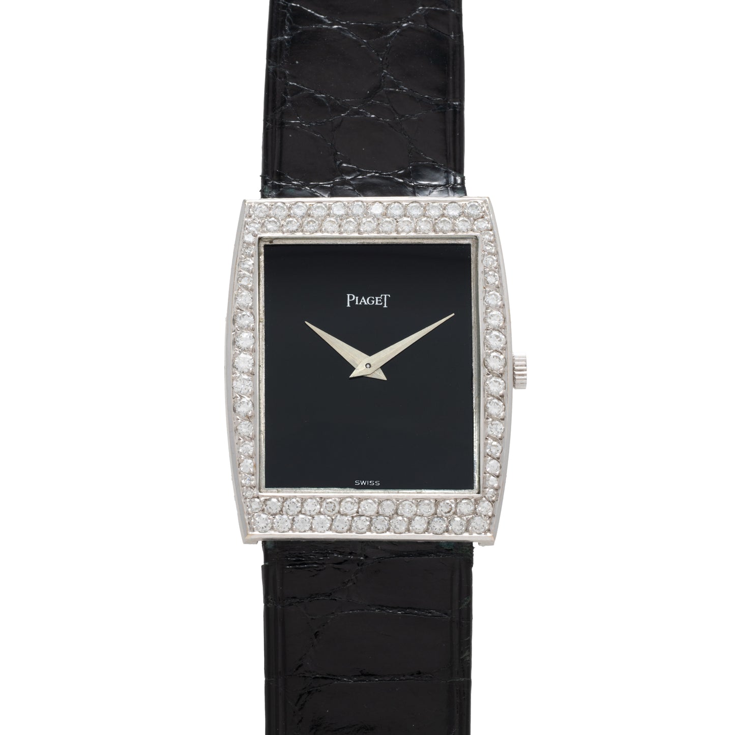 Piaget Black Lacquer Diamonds Dress Watch