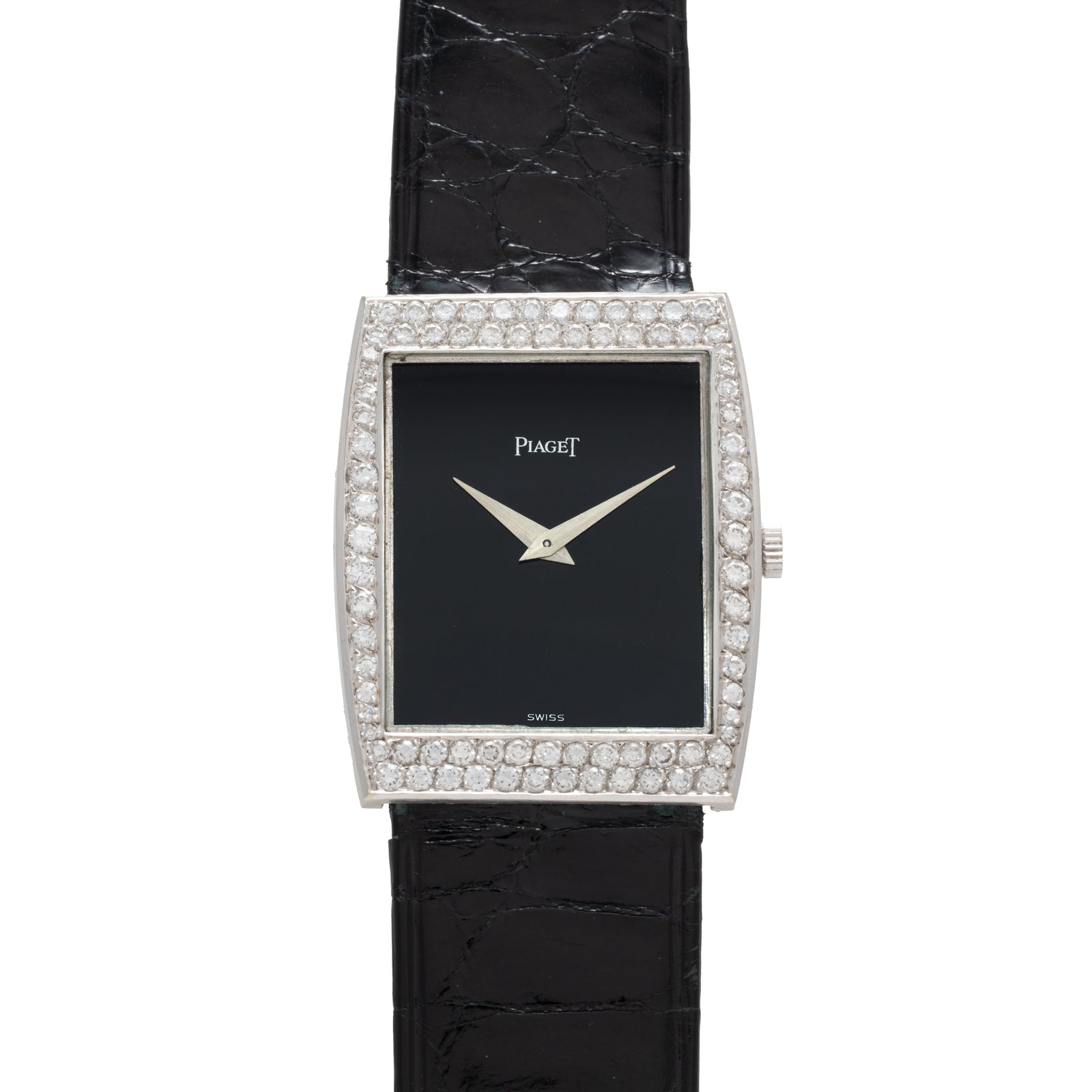 Piaget Black Lacquer Diamonds Dress Watch