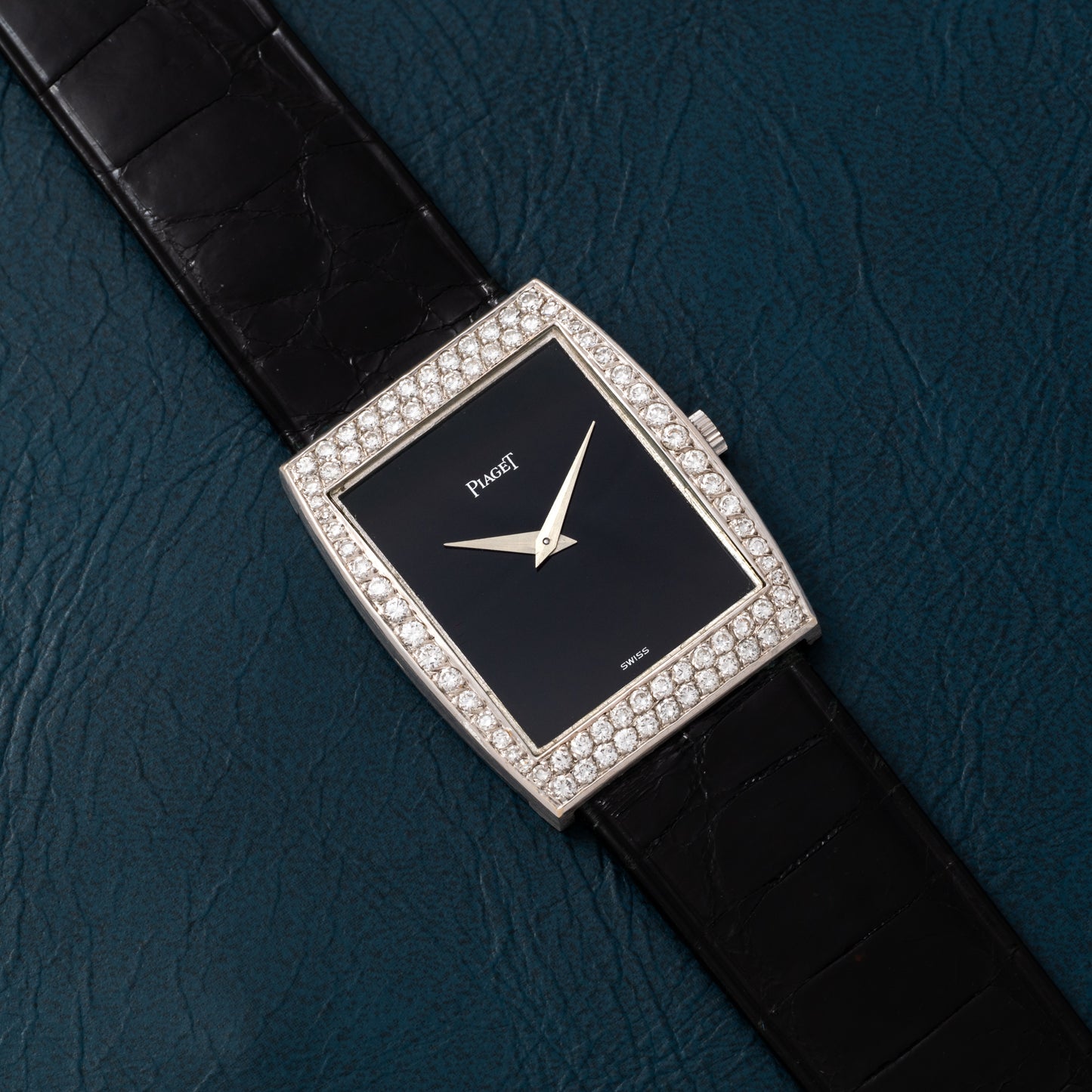 Piaget Black Lacquer Diamonds Dress Watch