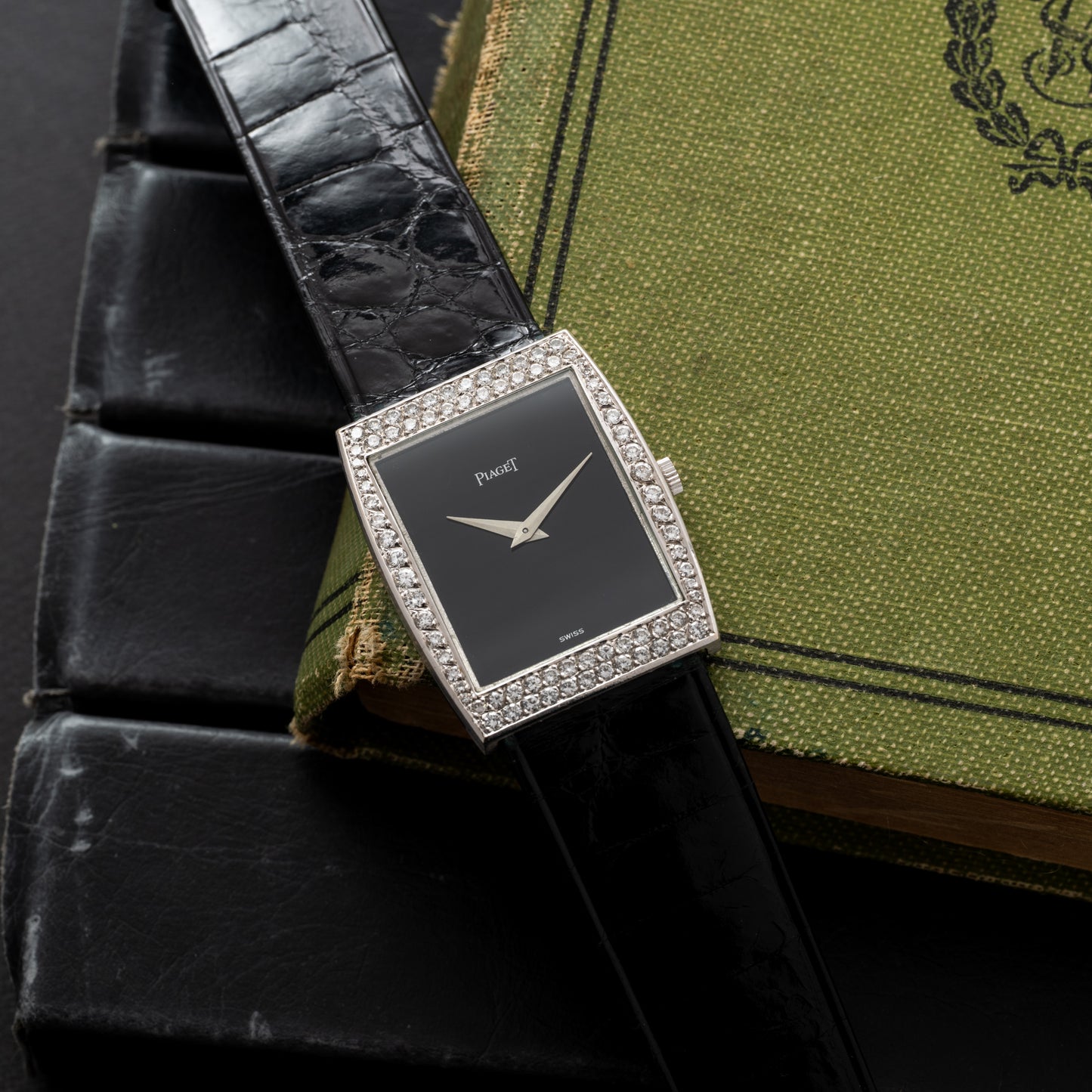 Piaget Black Lacquer Diamonds Dress Watch
