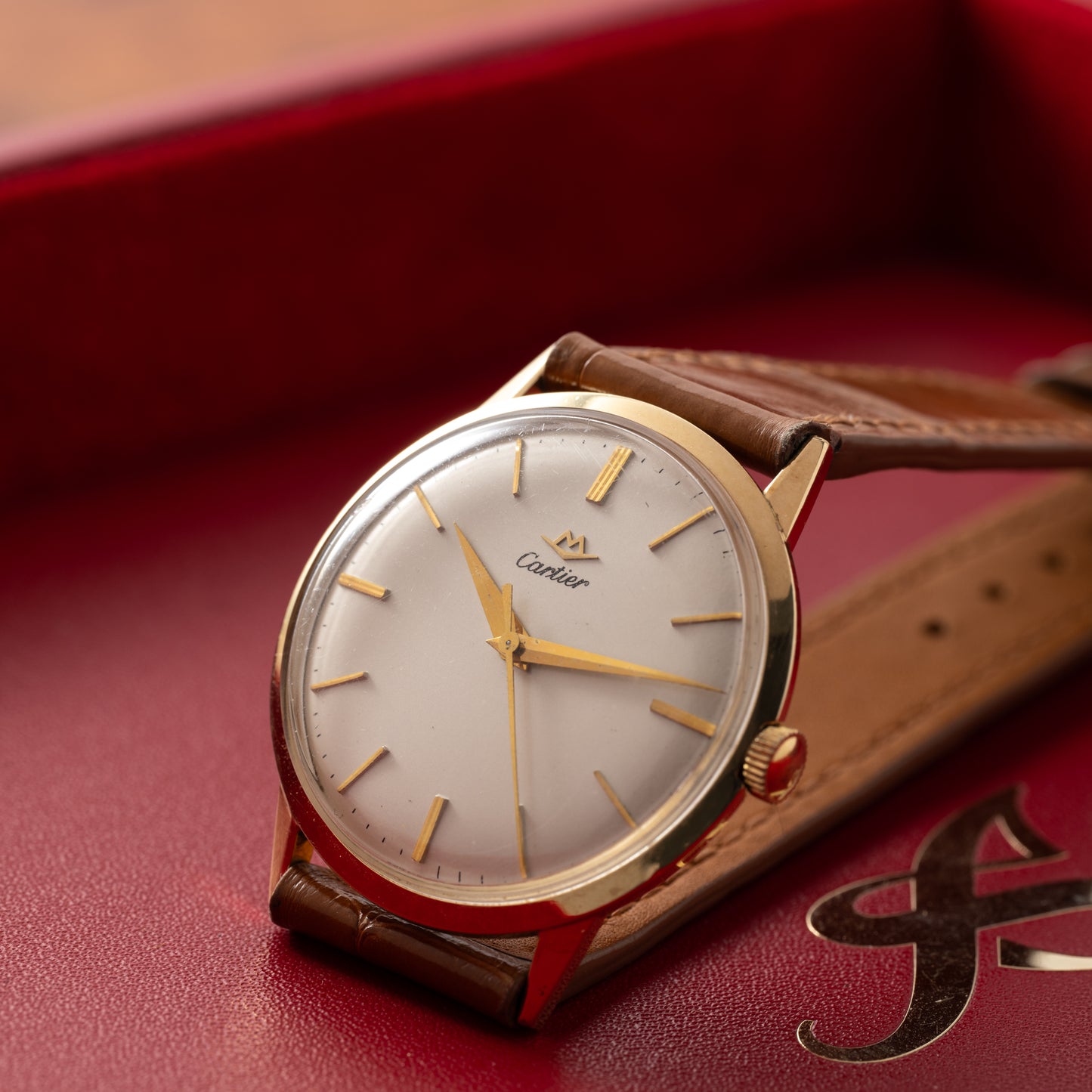 Cartier For Movado Yellow Gold Dress Watch