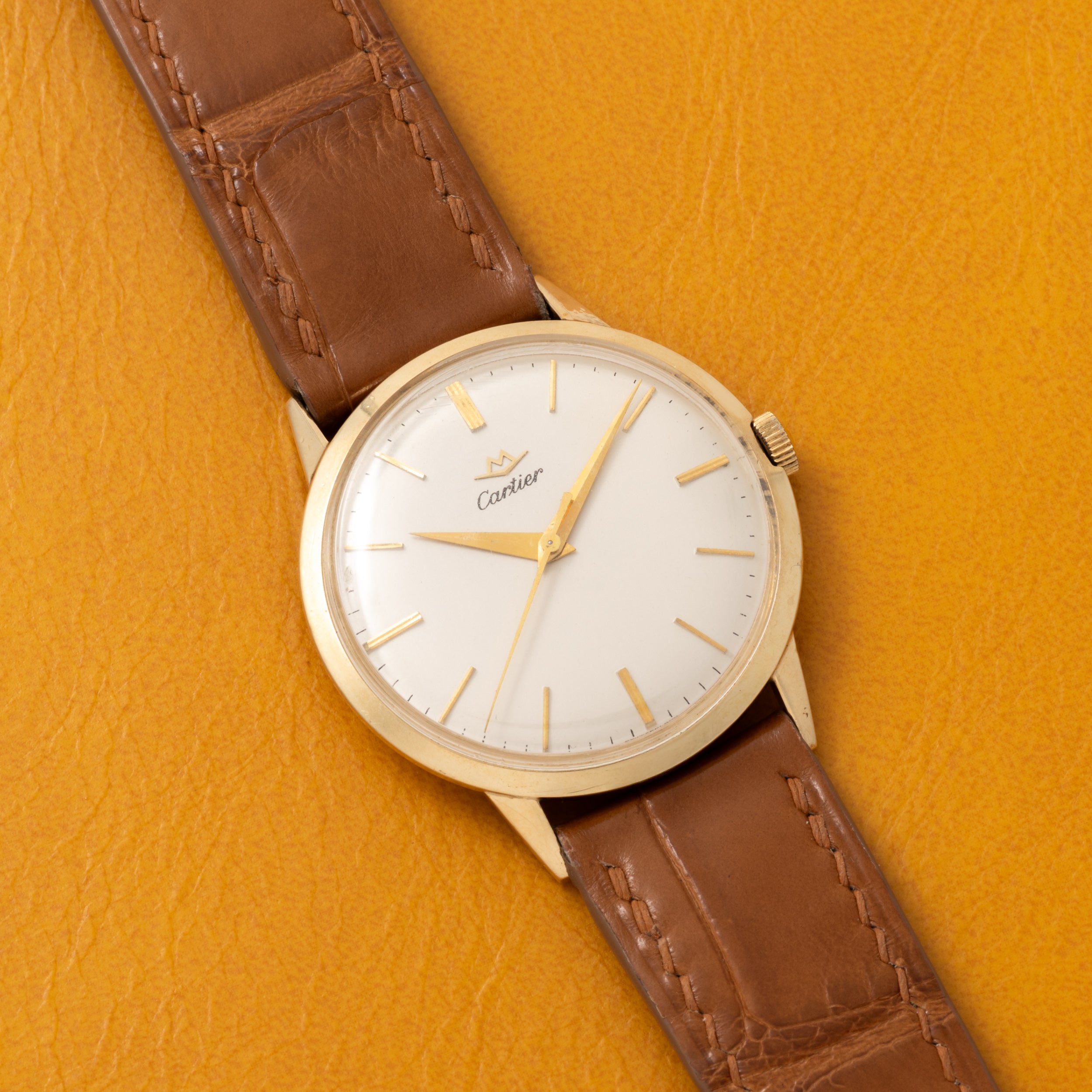 Cartier For Movado Yellow Gold Dress Watch