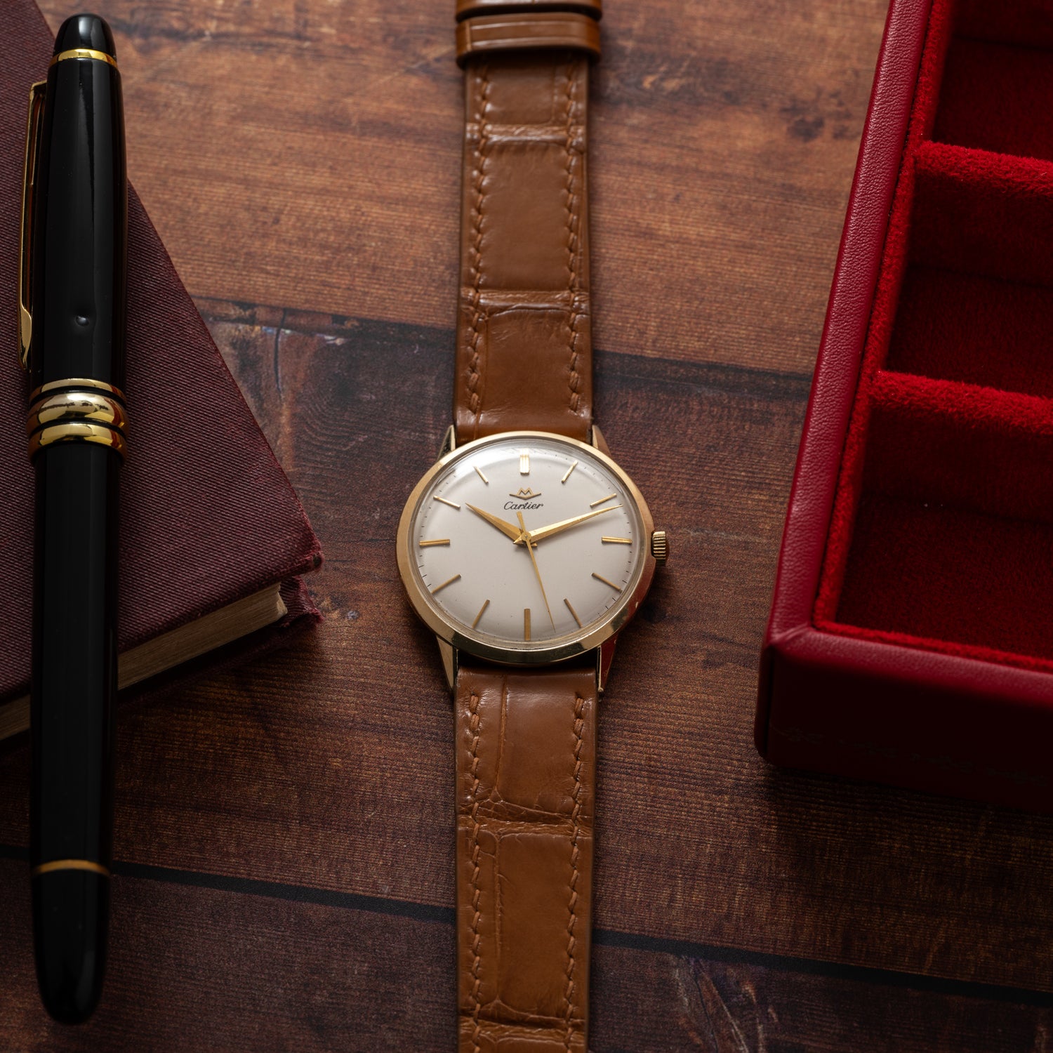 Cartier For Movado Yellow Gold Dress Watch – Analog:Shift Cartier For Movado Yellow Gold Dress Watch – Analog:Shift