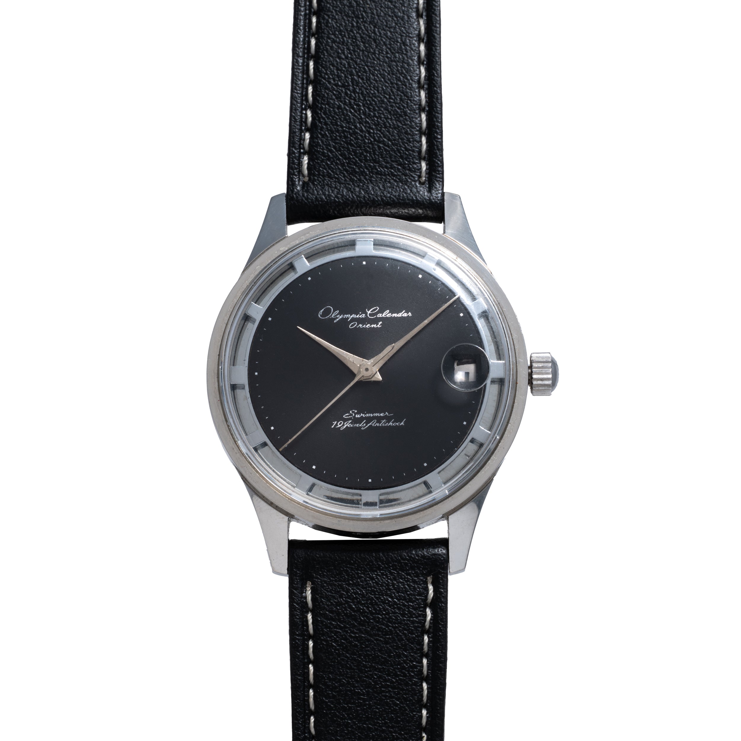 希少 60s Calendar Auto Orient Swimmer 腕時計 ORIENT Swimmer Calendar Auto Antique Men's Watch Silver Dial