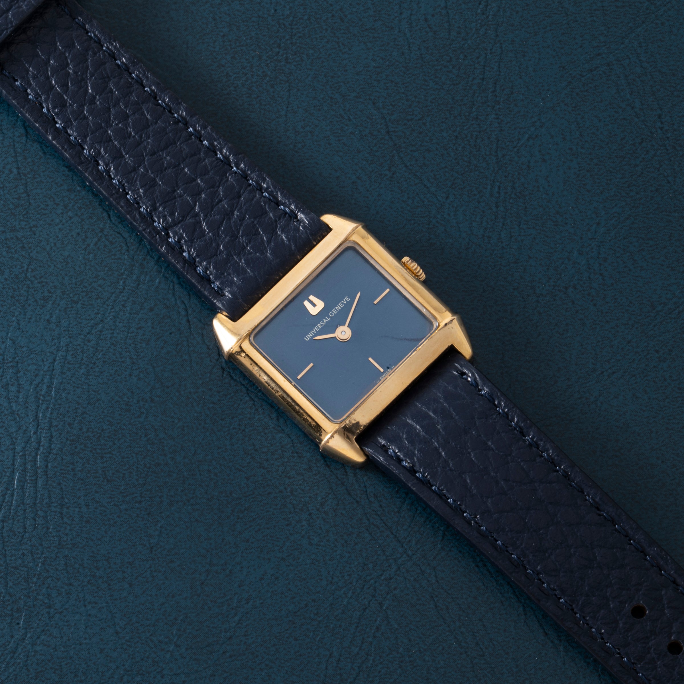 Universal Genève 'Blue Checker' Dress Watch