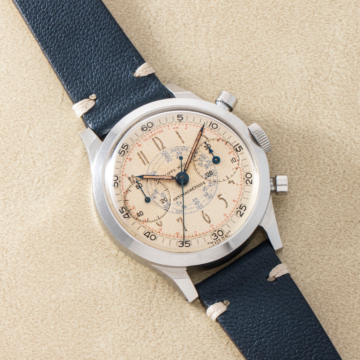 Philippe Watch Anti-Magnetic 'Art Deco' Chronograph