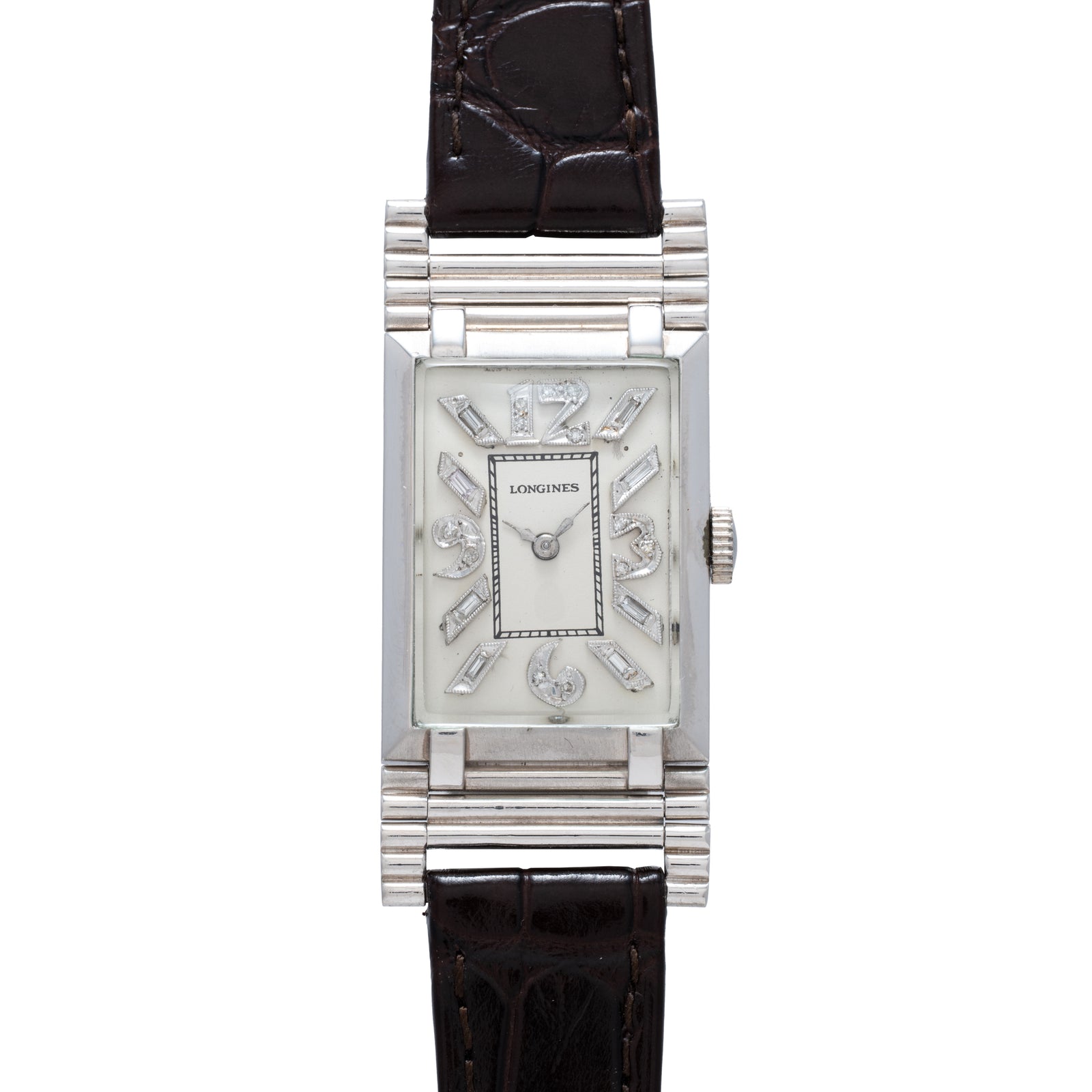 Longines 'Hinged Lugs' Platinum Diamonds