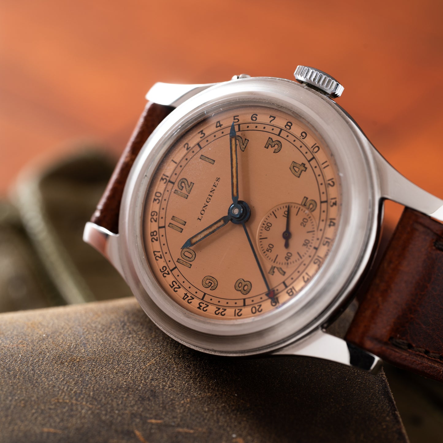 Longines 'Salmon' Pointer Date