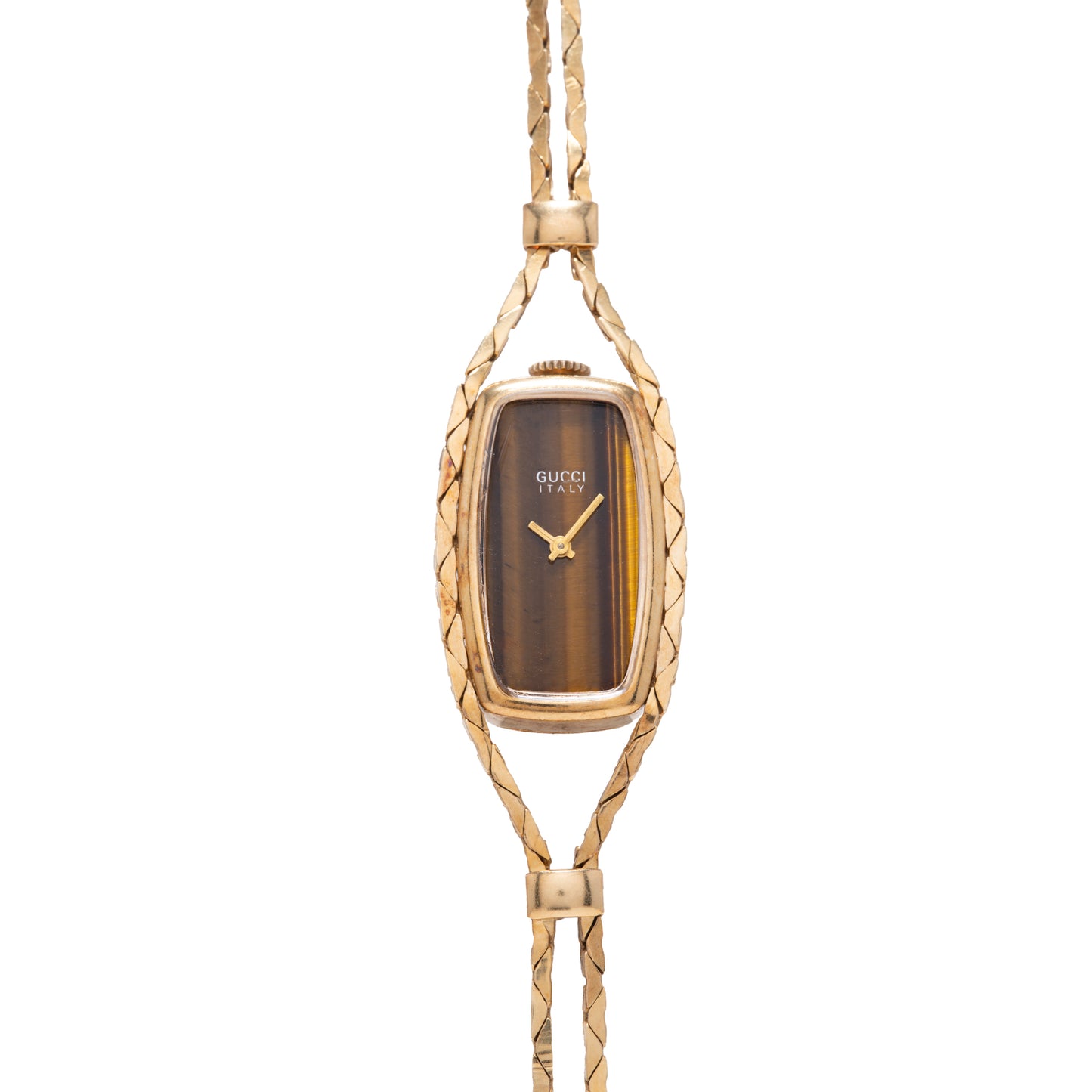 Gucci Tiger's Eye Sautoir Timepiece Necklace